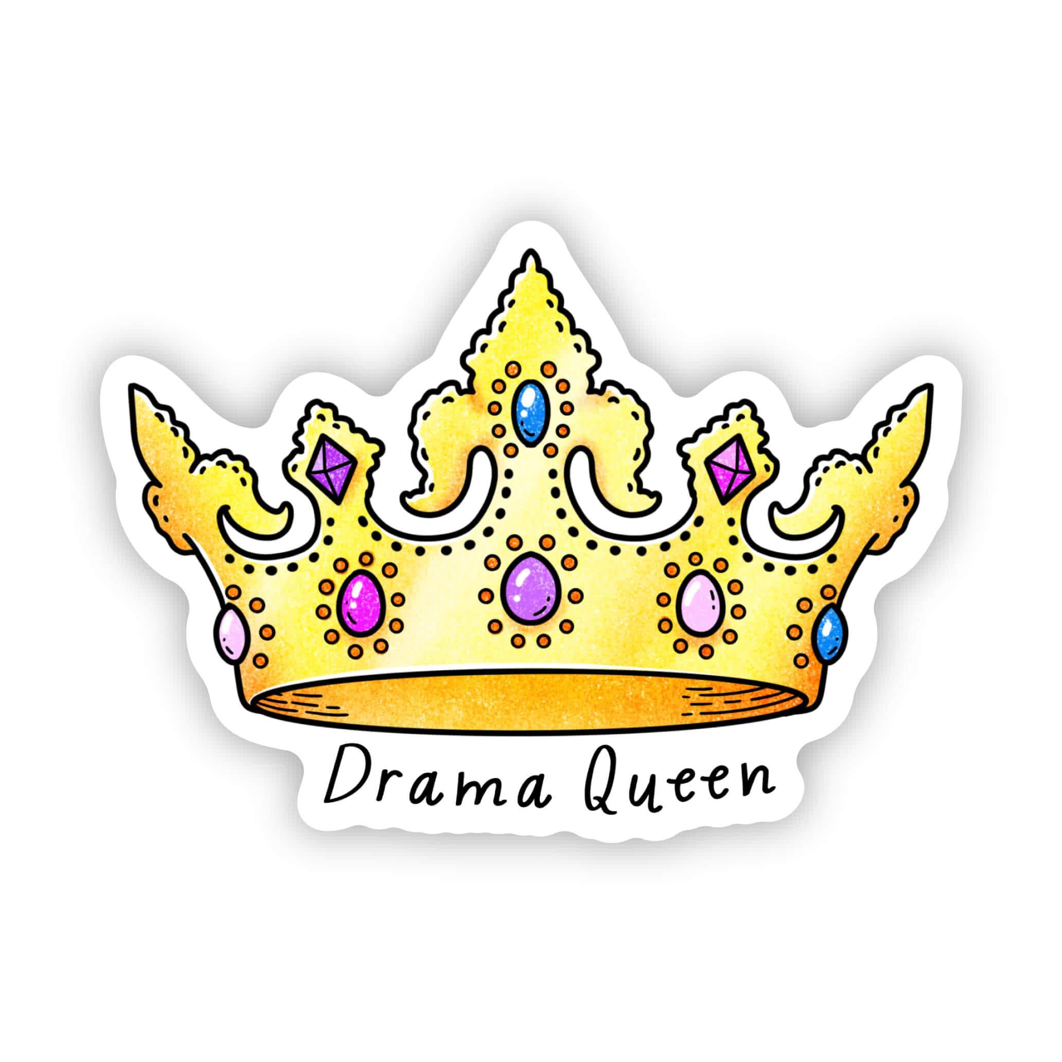 Drama Queen Gold Crown Sticker – Big Moods