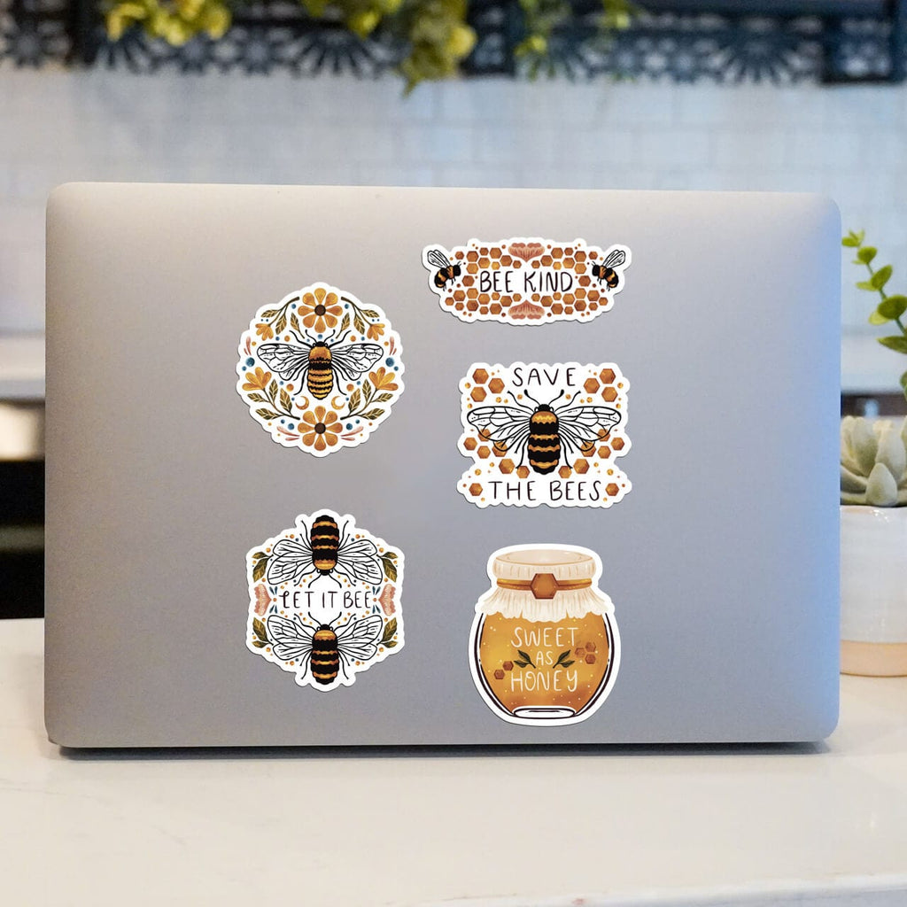 Bee Bot Sticker Bee sticker 5 pack – Big Moods