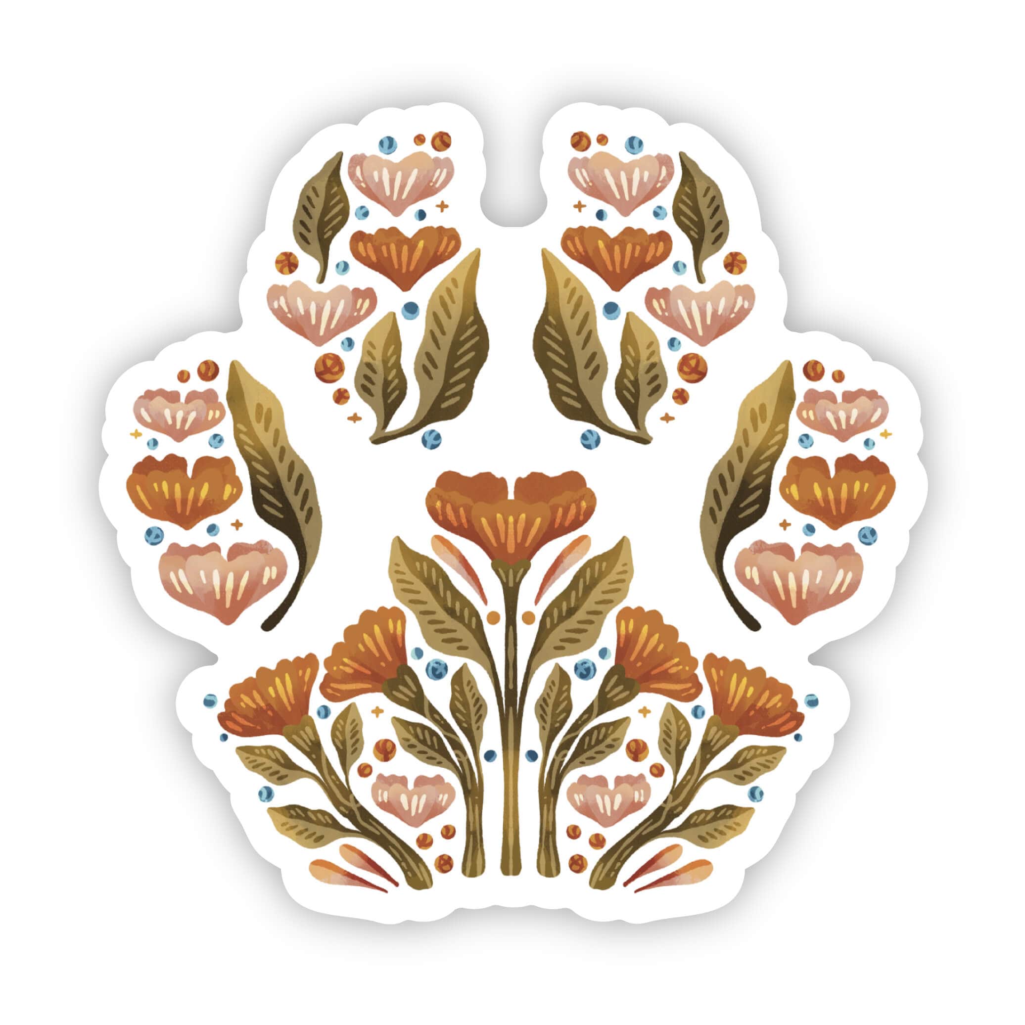 Floral paw print nature sticker – Big Moods