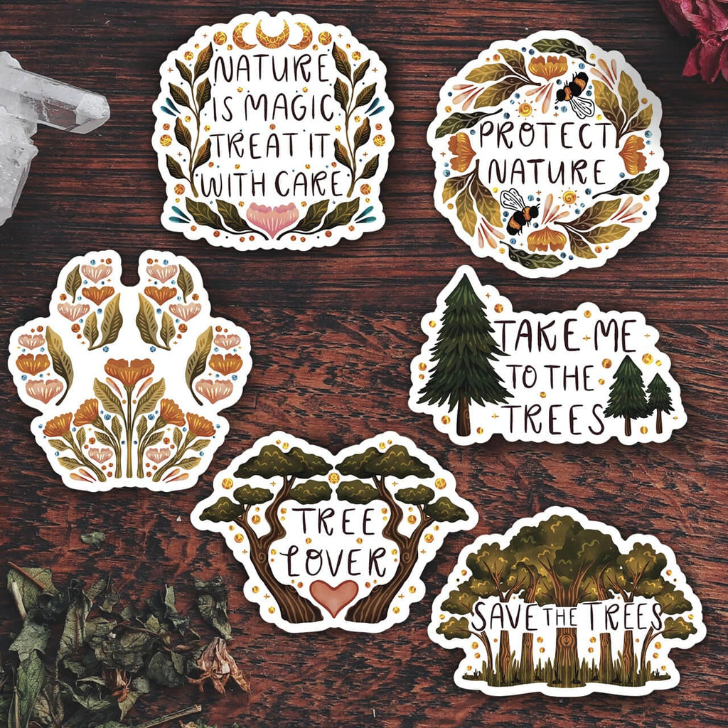 Tree Lover Nature Sticker 6 Pack – Big Moods