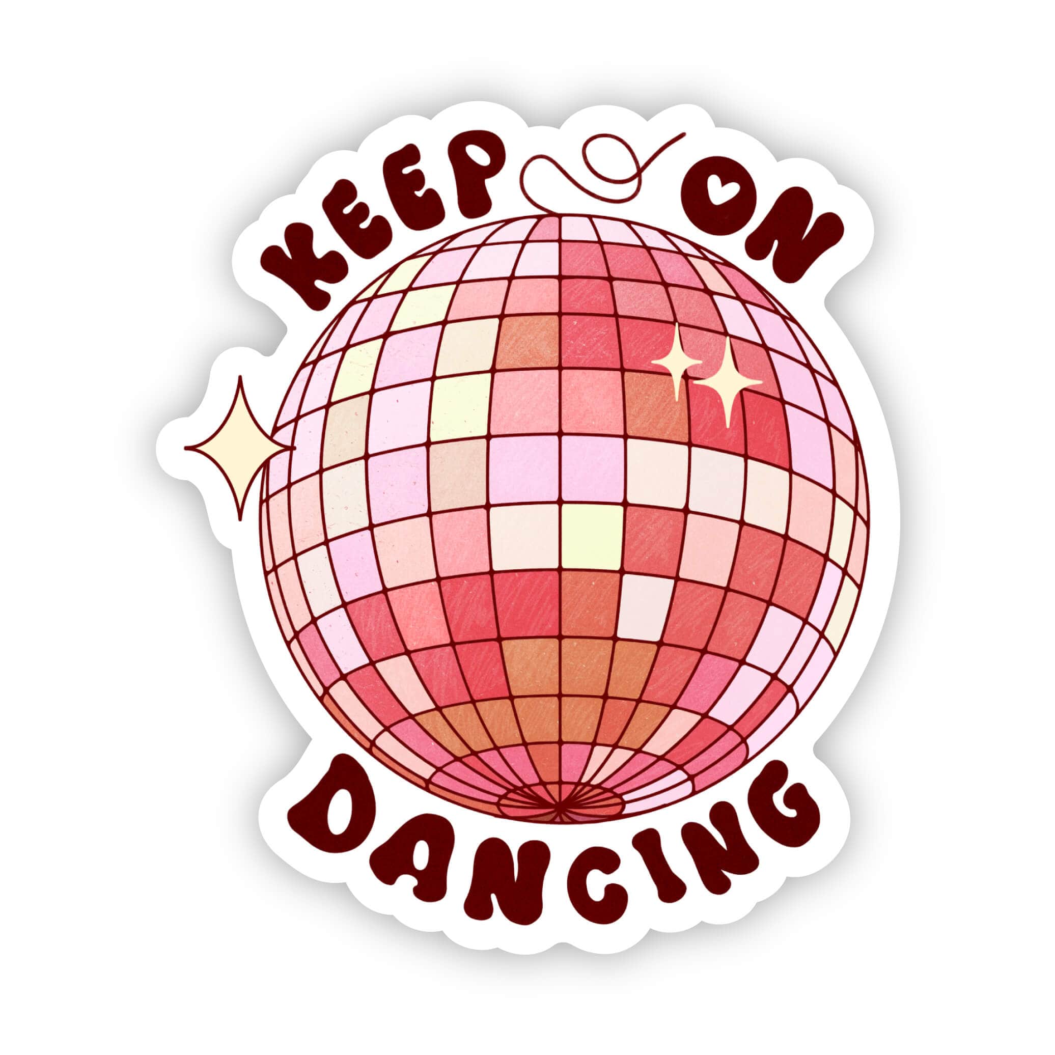 Keep on dancing disco ball sticker