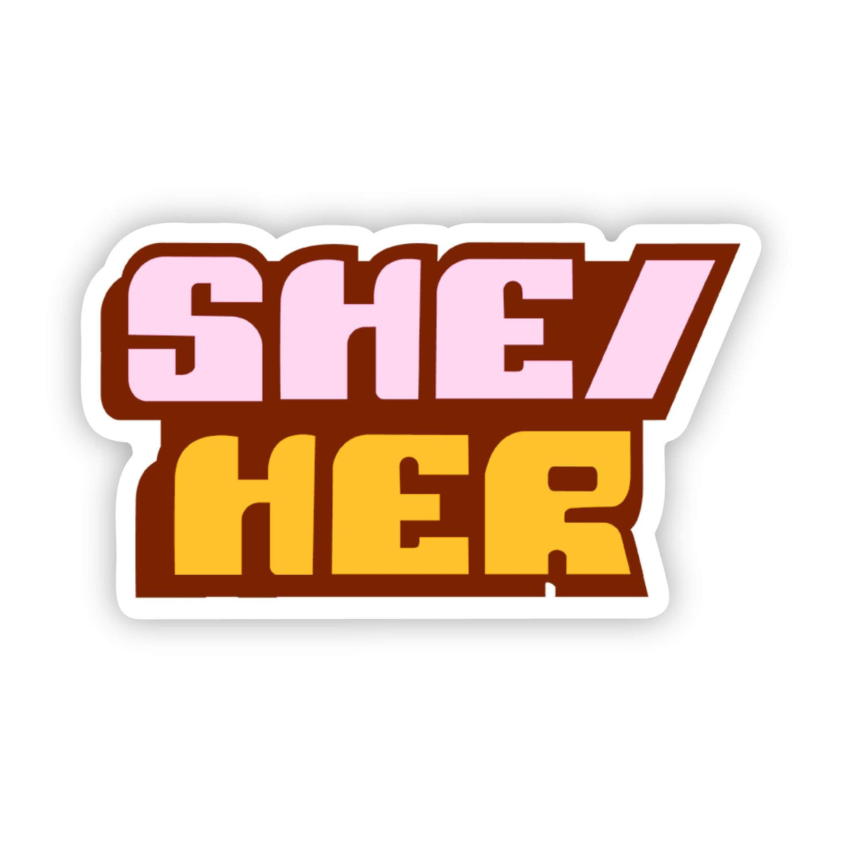She Sticker She Her Retro Pronouns LGBTQ Pride Sticker – Big Moods
