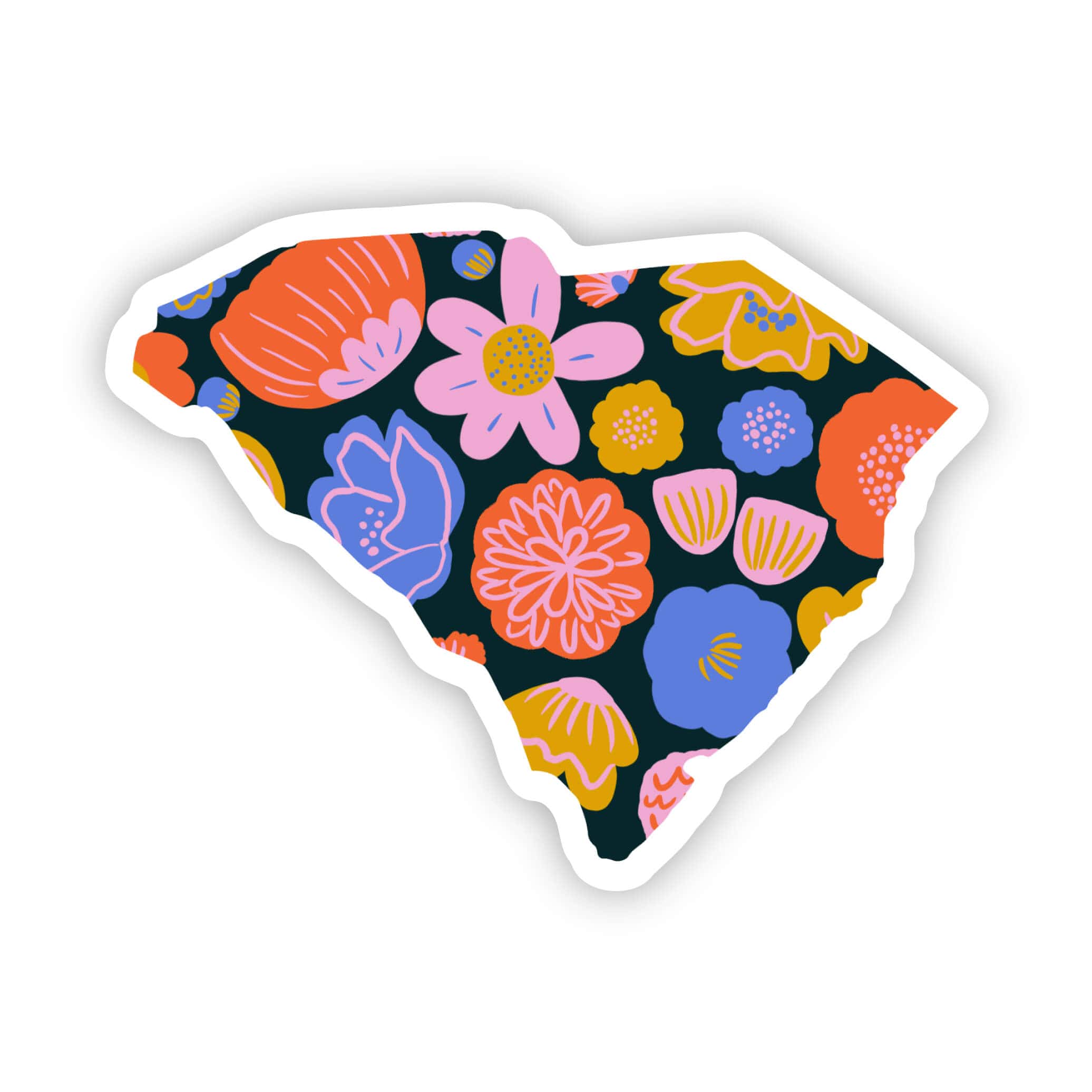Sc Native Sticker South Carolina Sticker - Colorful Flower – Big Moods