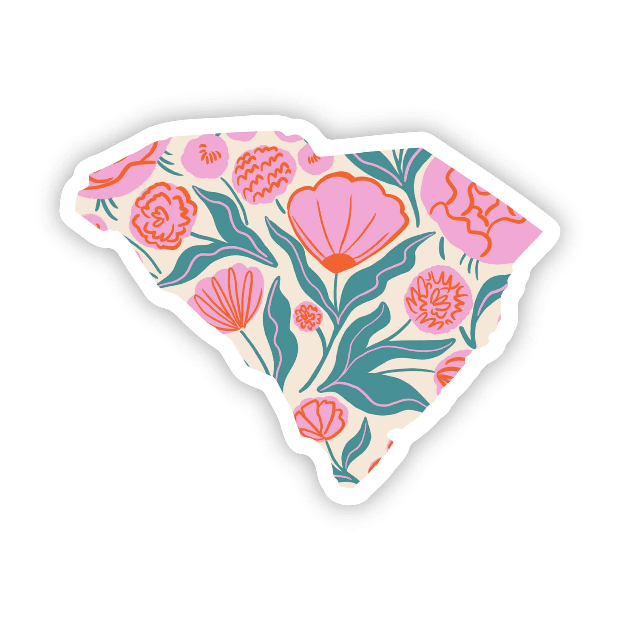Sc Native Sticker South Carolina Sticker - Elegant Floral – Big Moods