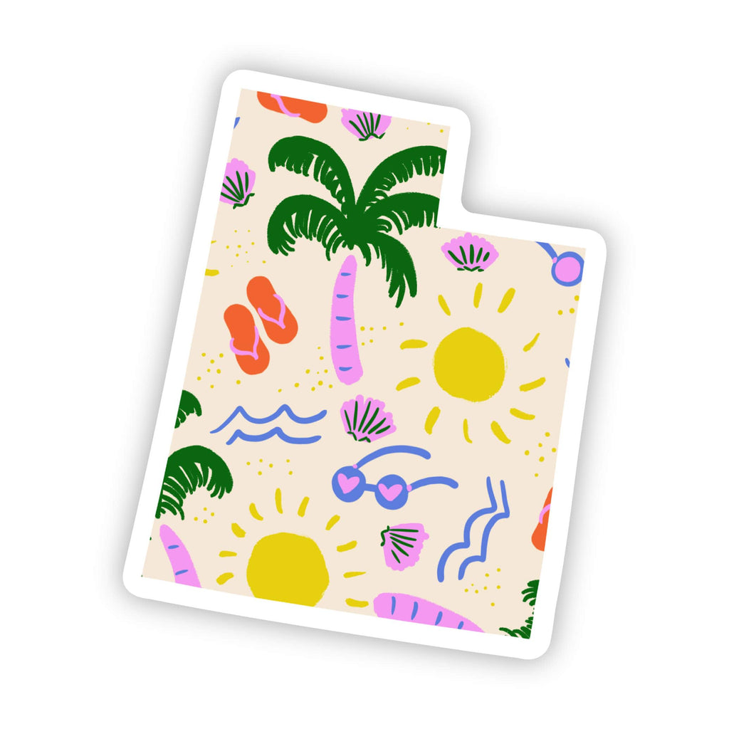 Uth Window Sticker Utah Sticker - Beach – Big Moods