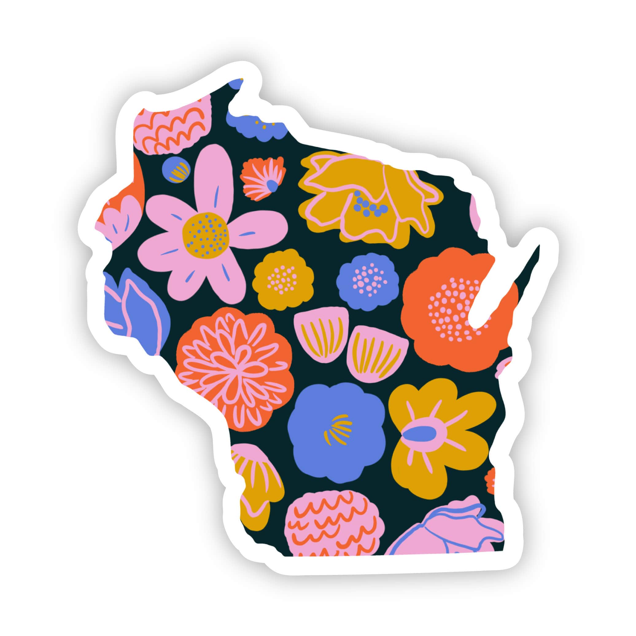 Wisconsin Sticker - Colorful Flower – Big Moods
