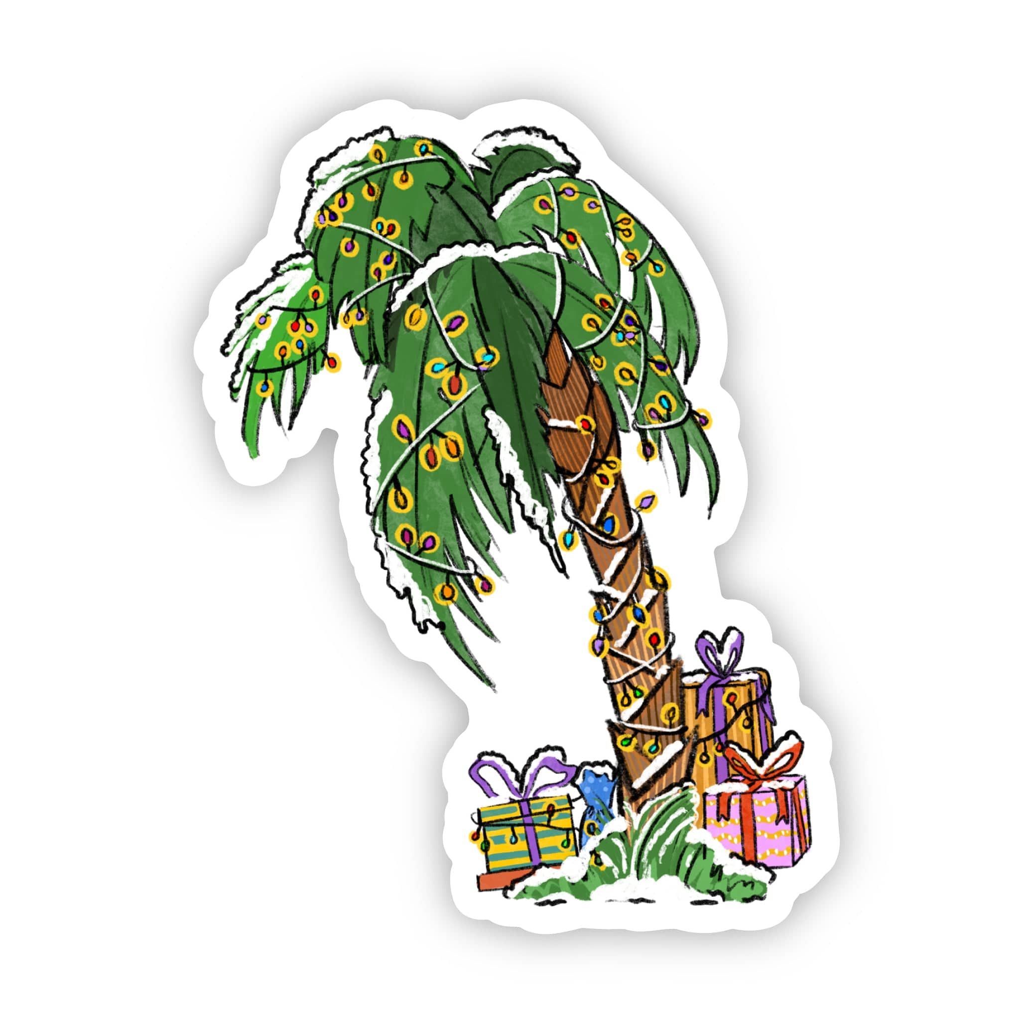 Palm Tree Christmas Tree Sticker
