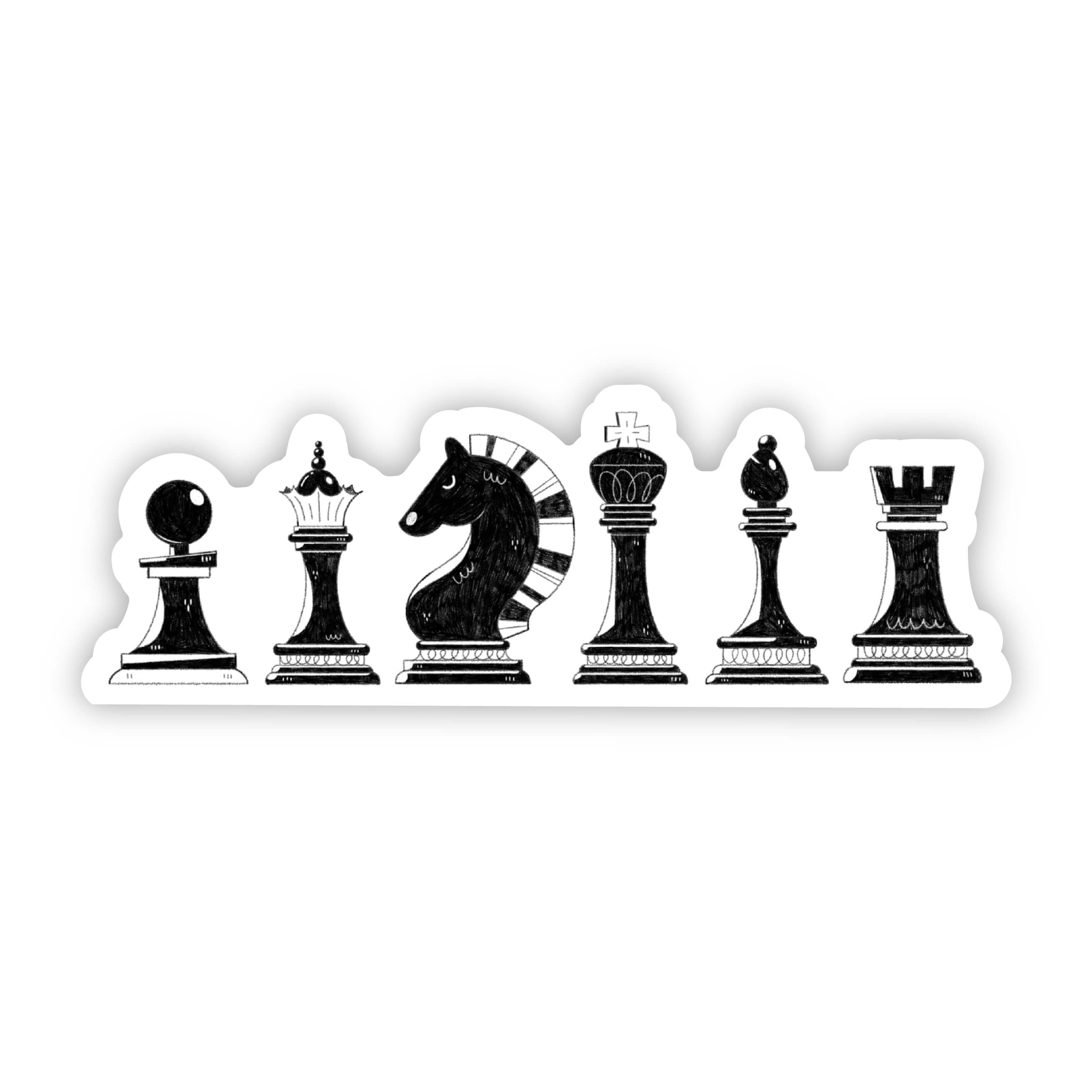 Chess Car Sticker Chess sticker - black game pieces – Big Moods
