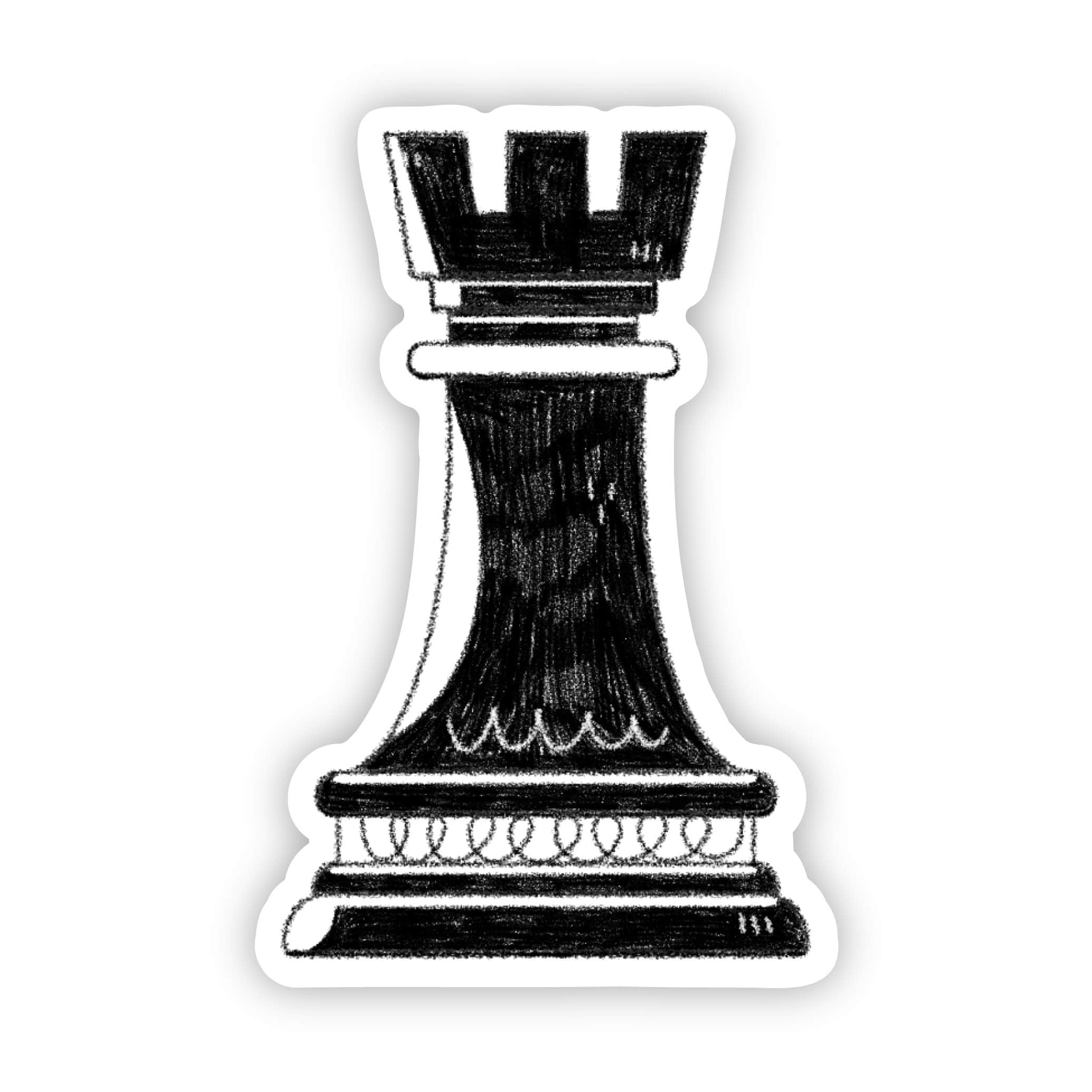 Rook Chess Sticker (Black)