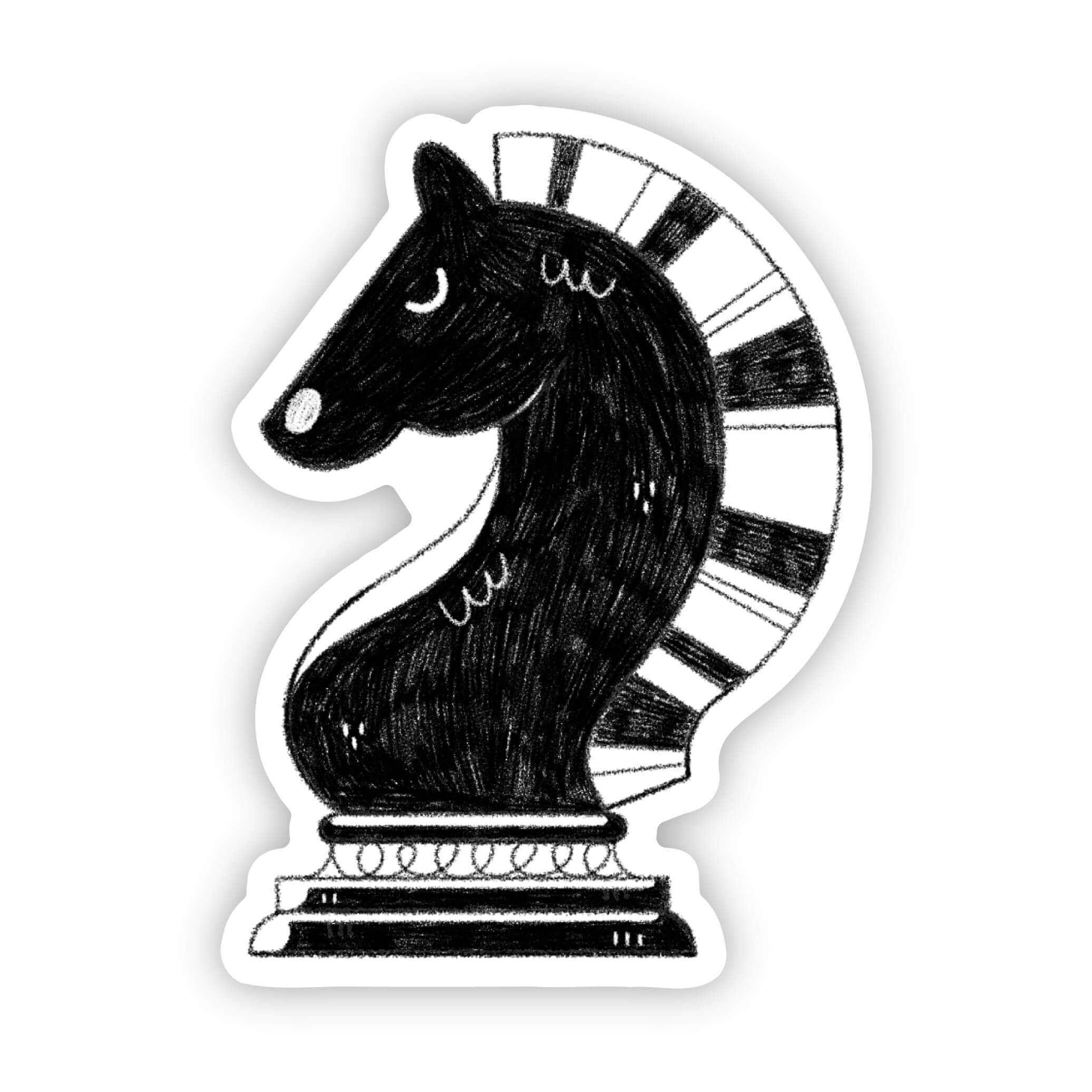 Chess Car Sticker Knight Chess Sticker (Black) – Big Moods
