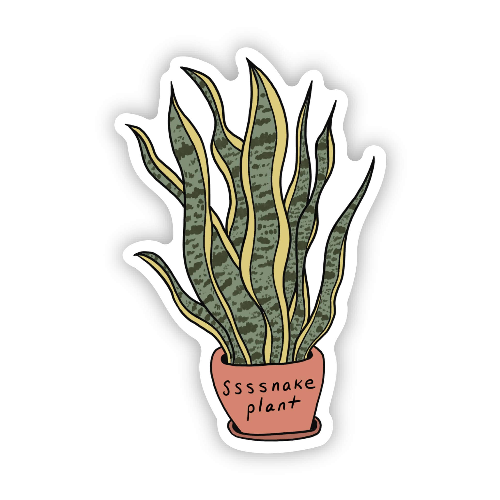 snake plant sticker Sssnake Plant | Waterproof Vinyl Sticker | 2" X 3"
