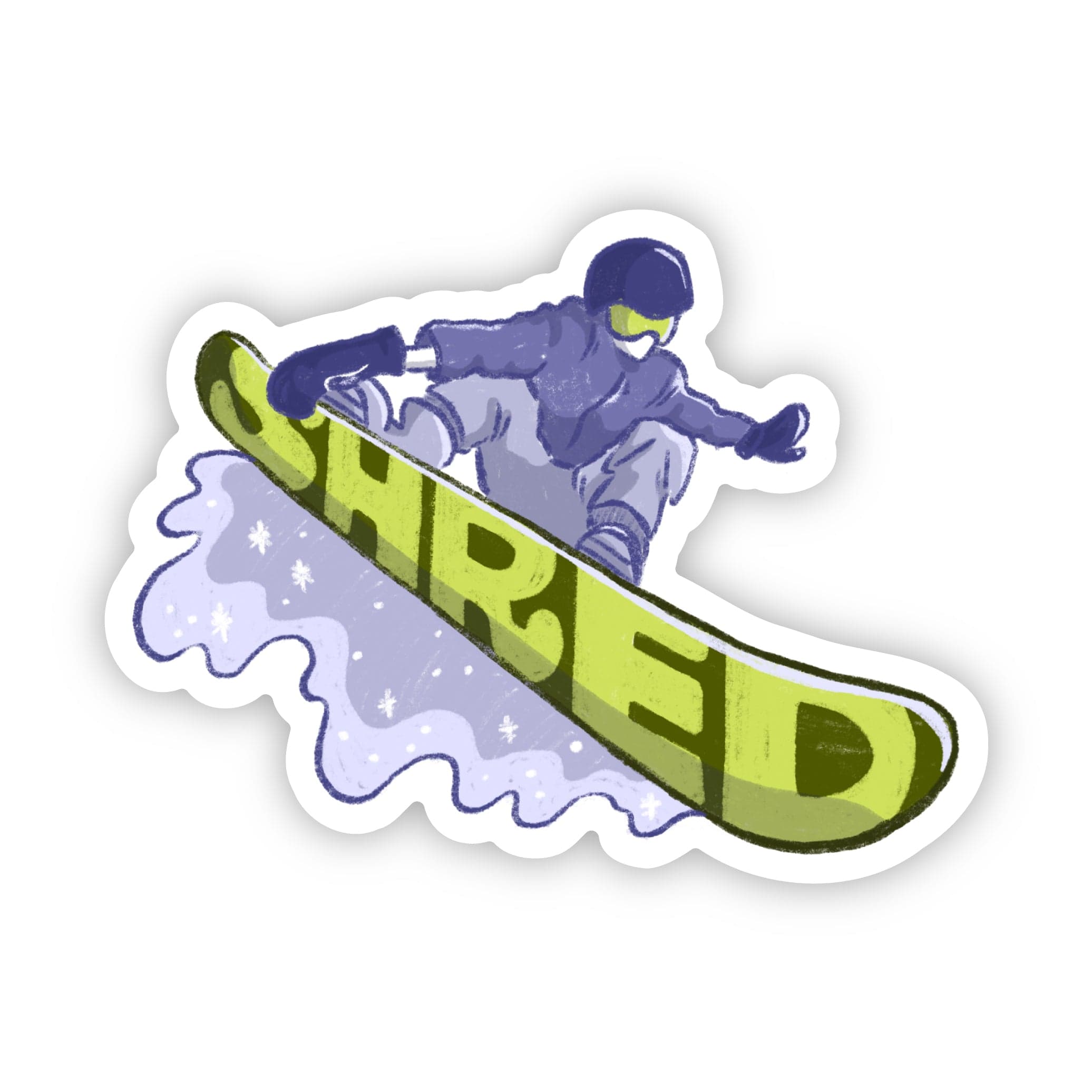 Shred snowboarding sticker