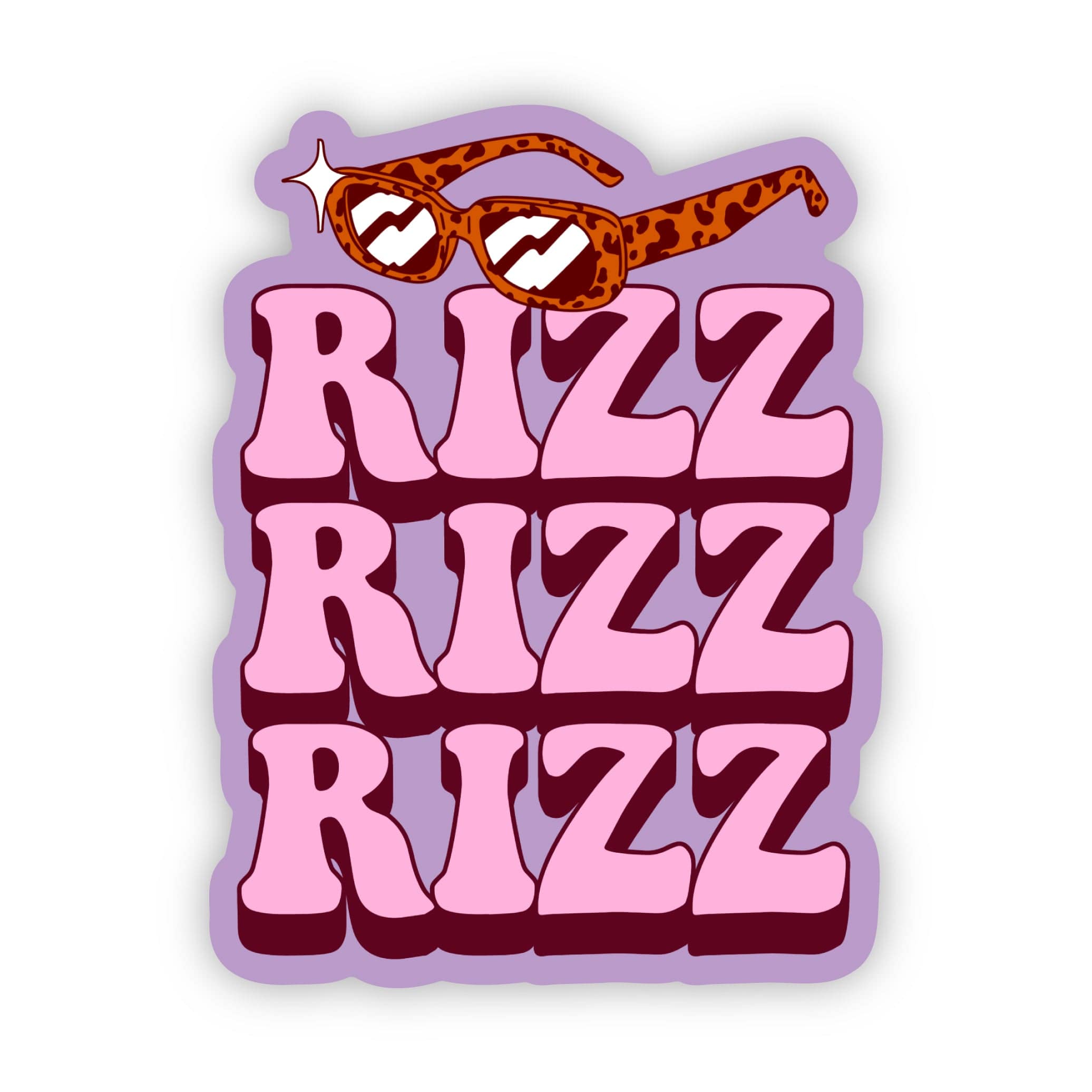 Rizz Rizz Rizz Trendy Sunglasses Sticker – Big Moods