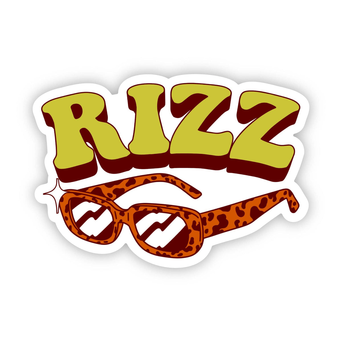 Cool Rizz Sticker Rizz Cheetah Print Sunglasses Sticker – Big Moods