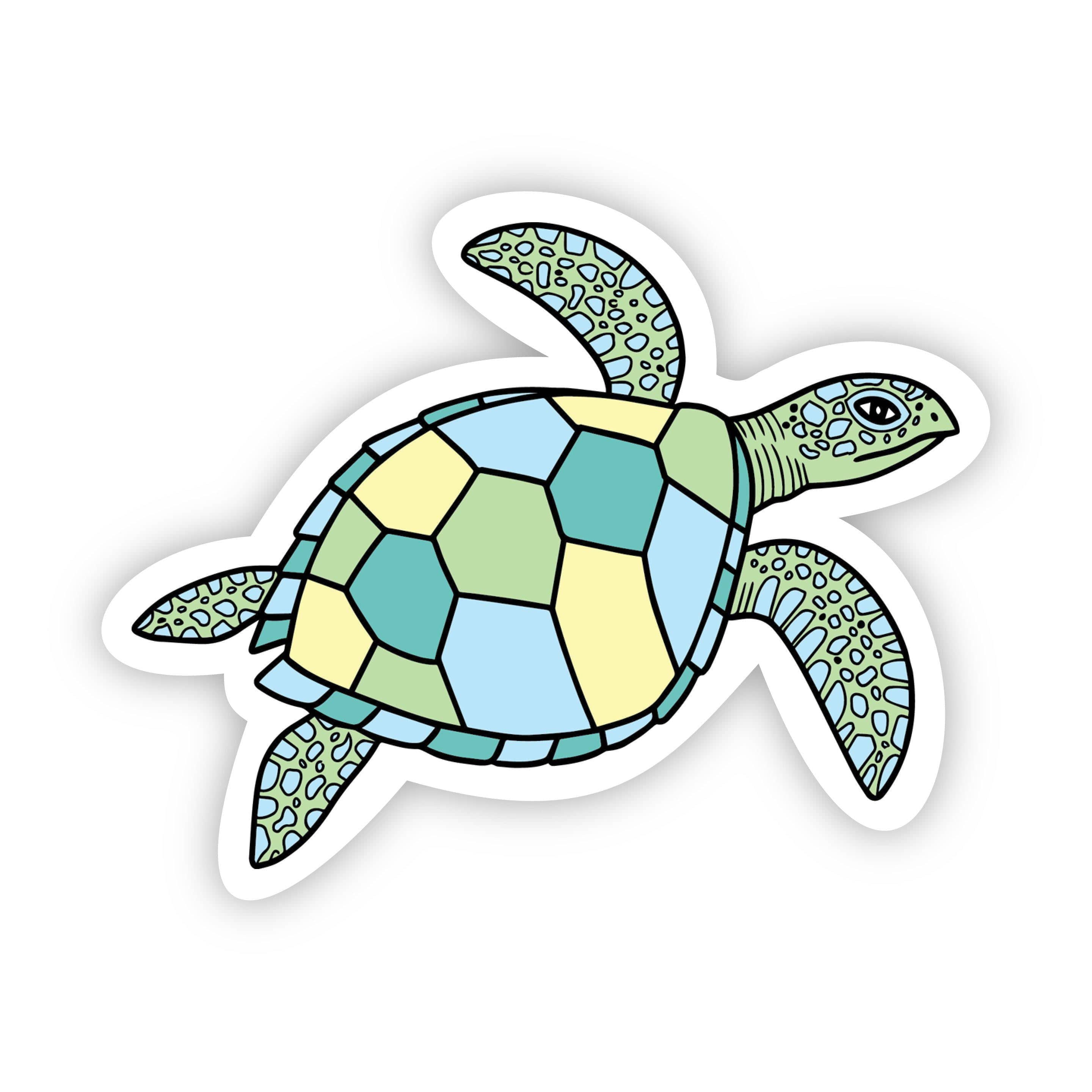 Sea Turtle Multi Color Aesthetic Sticker – Big Moods