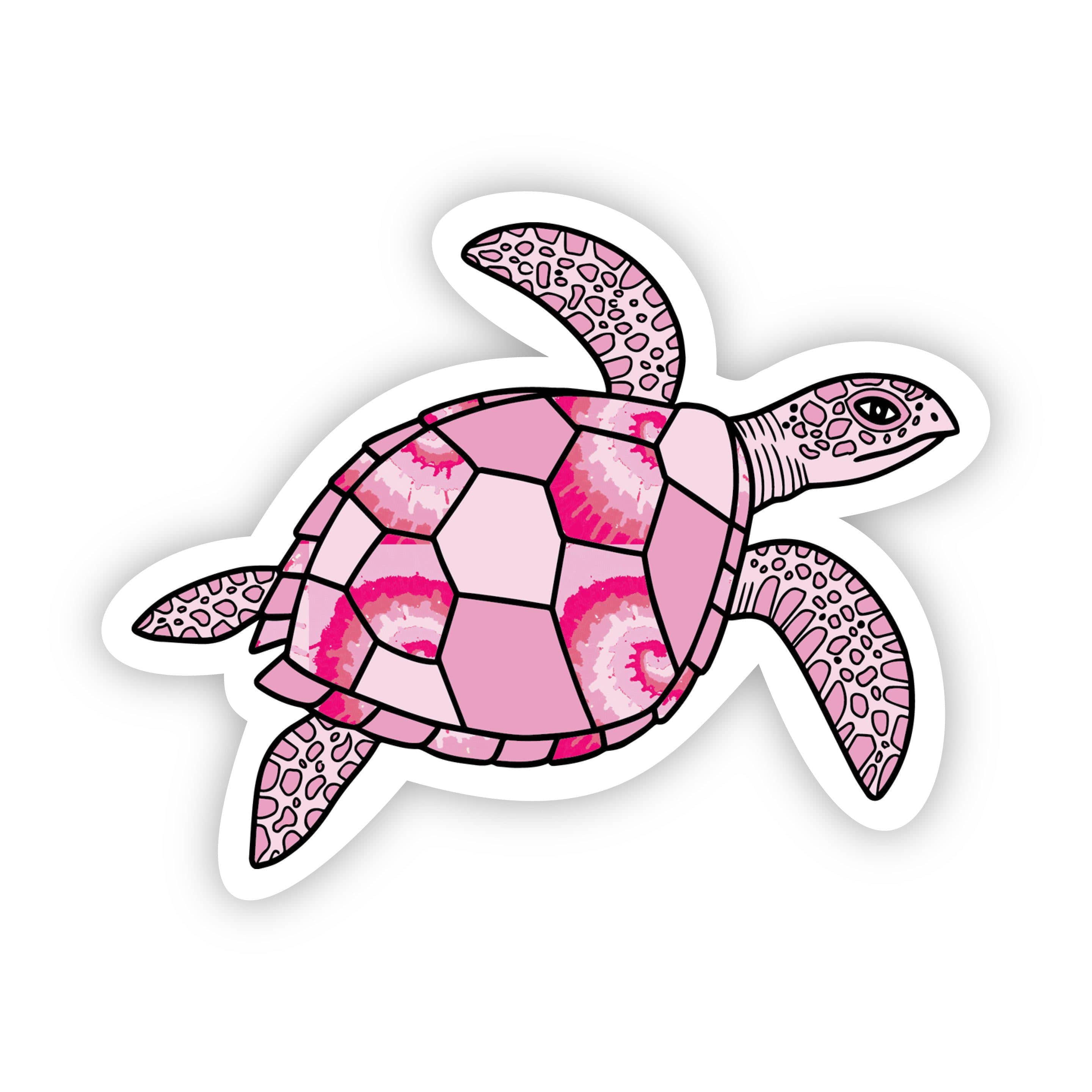 Sea Turtle Pink Aesthetic Sticker – Big Moods