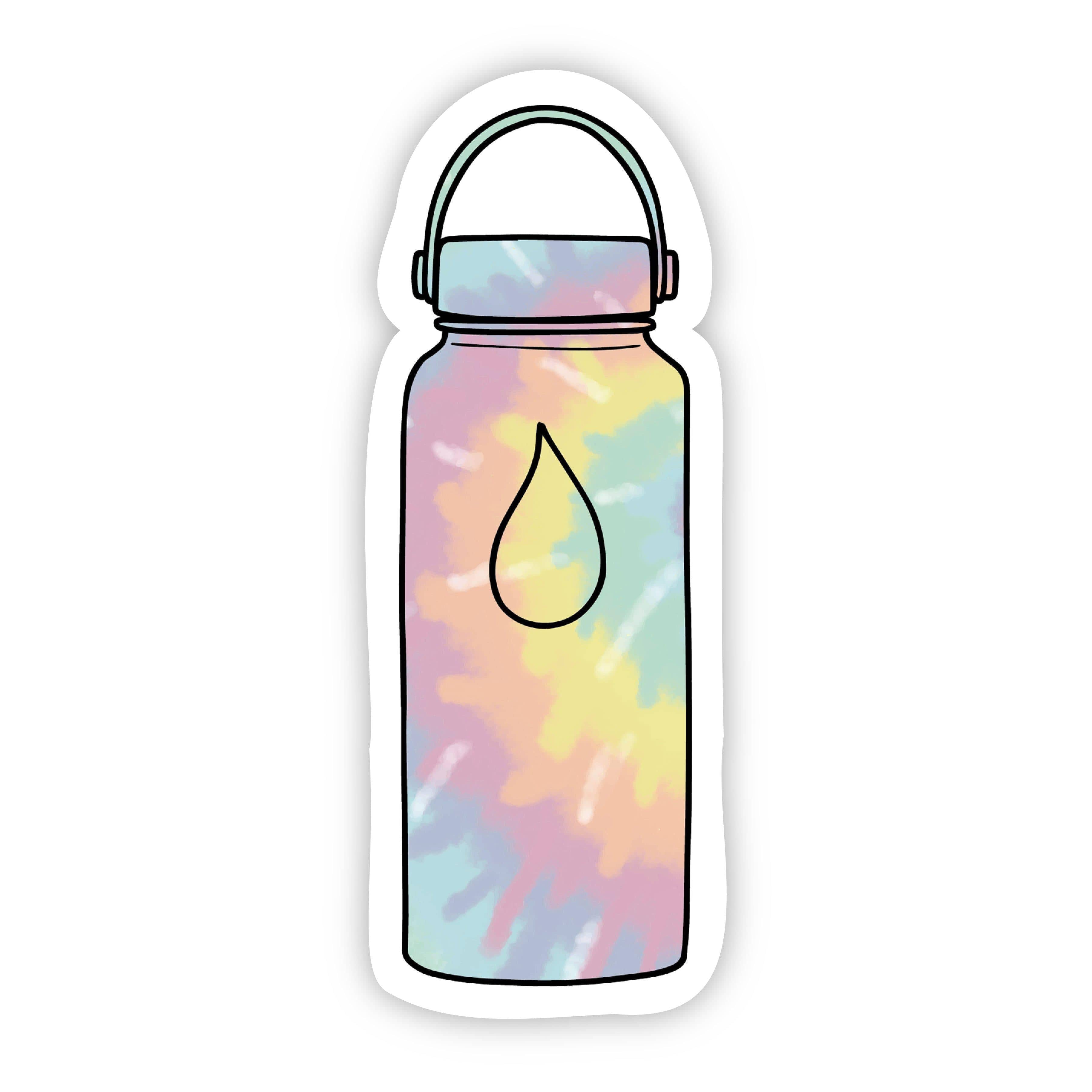 Water Bottle Tie Dye Aesthetic Sticker