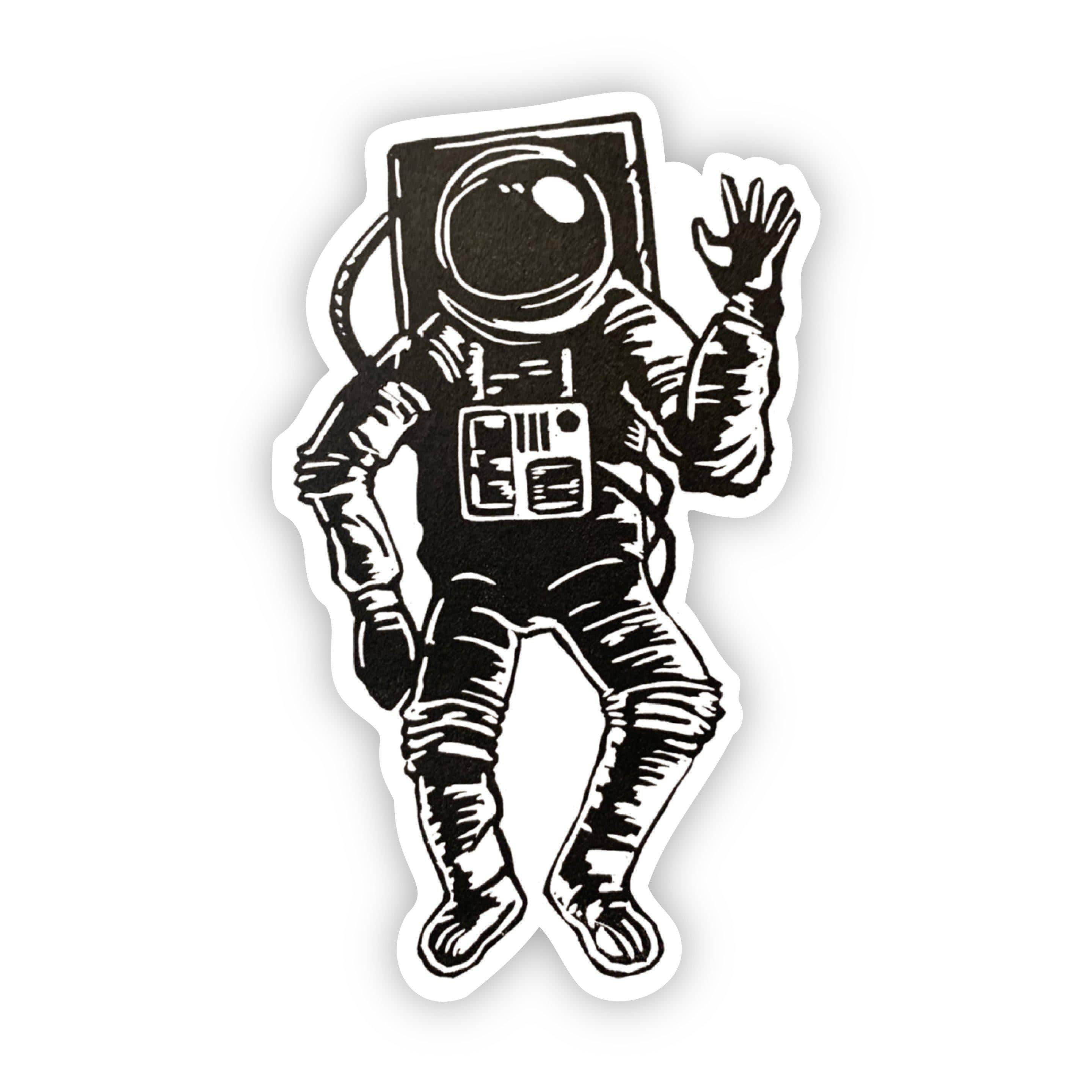 Waving Spaceman Sticker – Big Moods