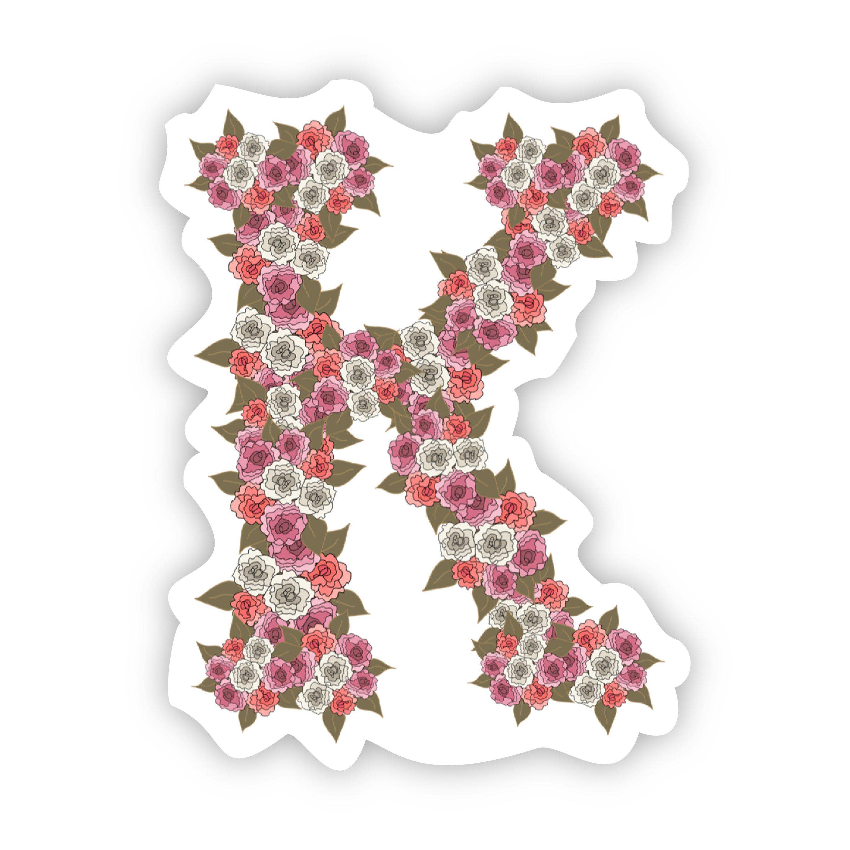 Sticker Label K Floral