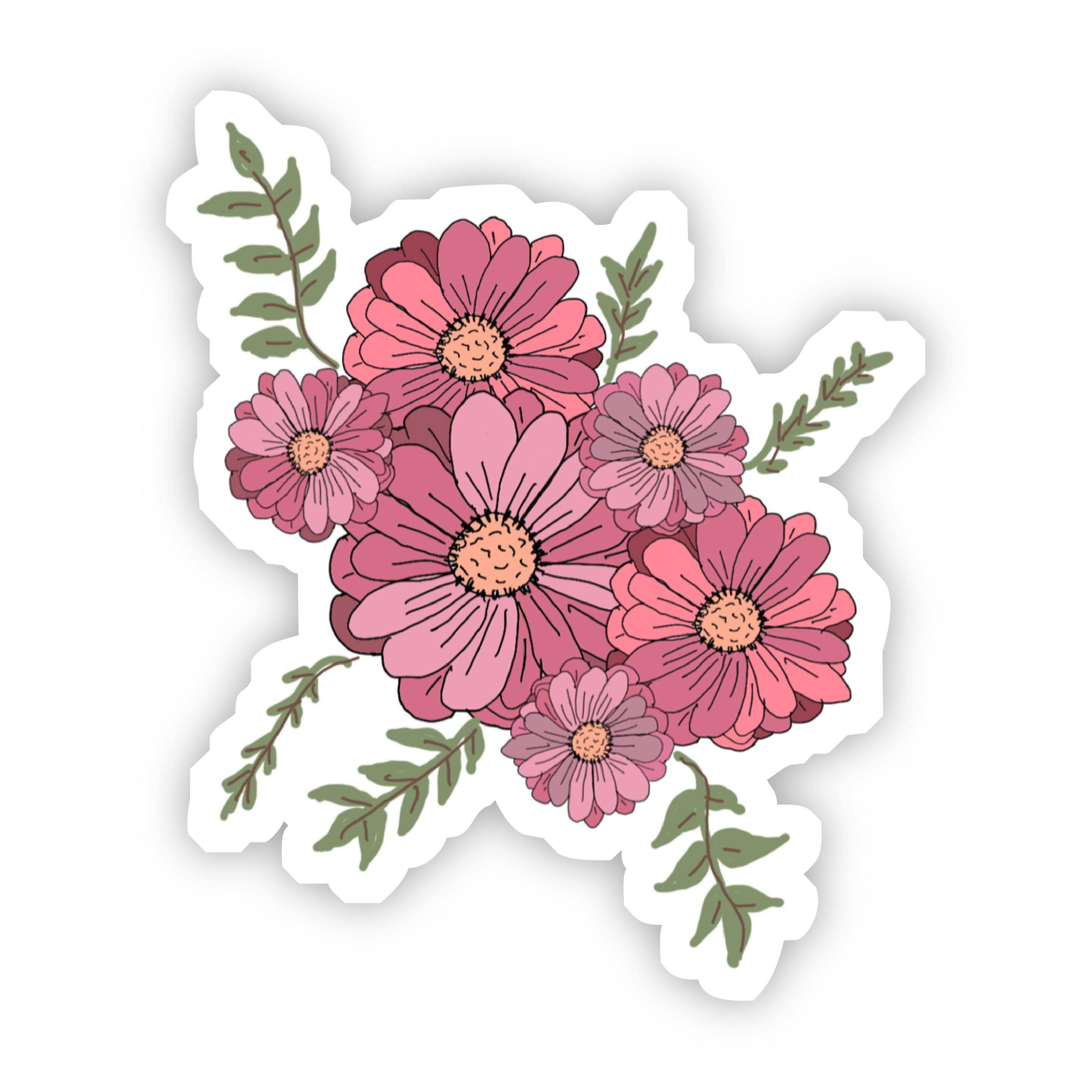 Pink Multicolor Floral Sticker – Big Moods