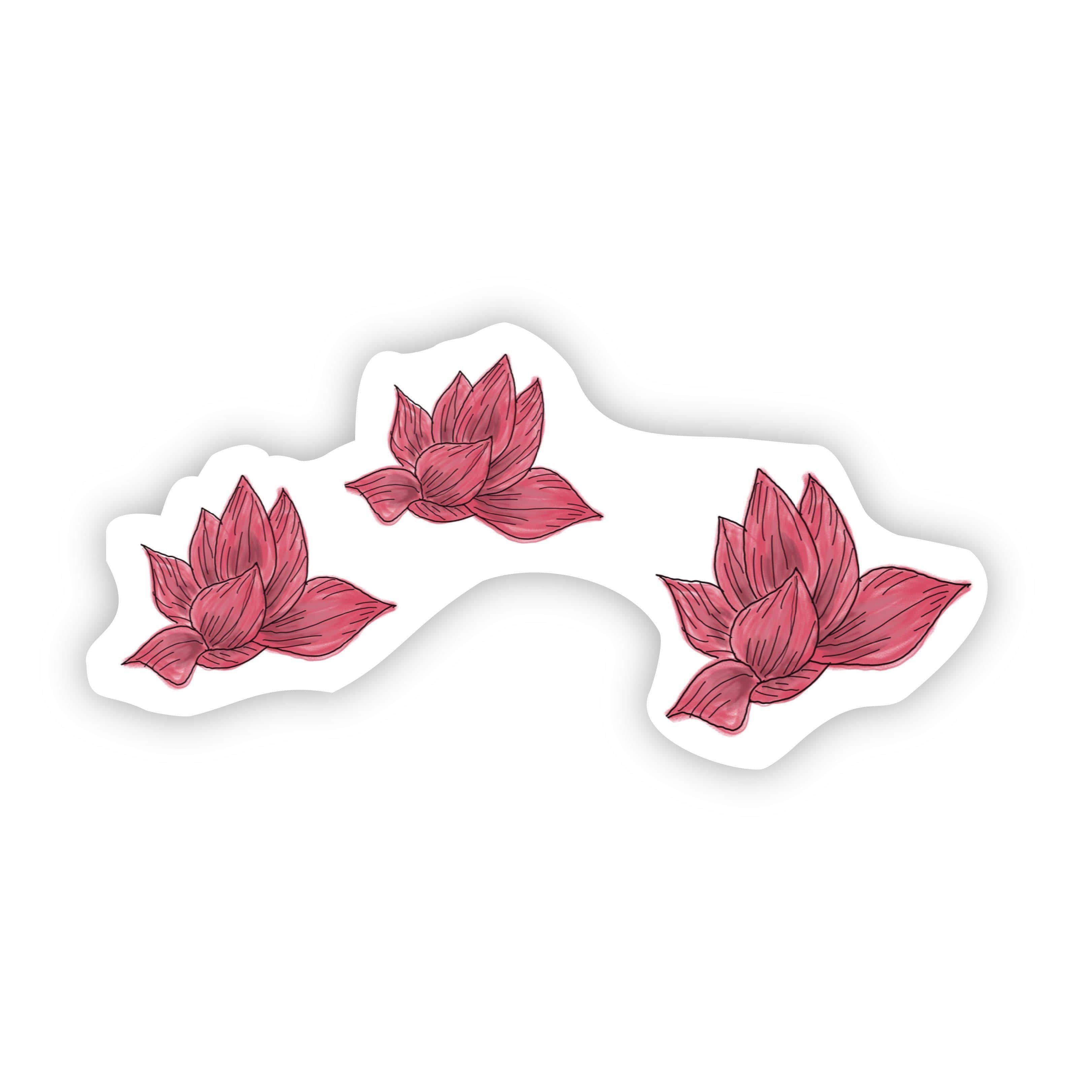 pedal stickers Red Flower Pedals Sticker