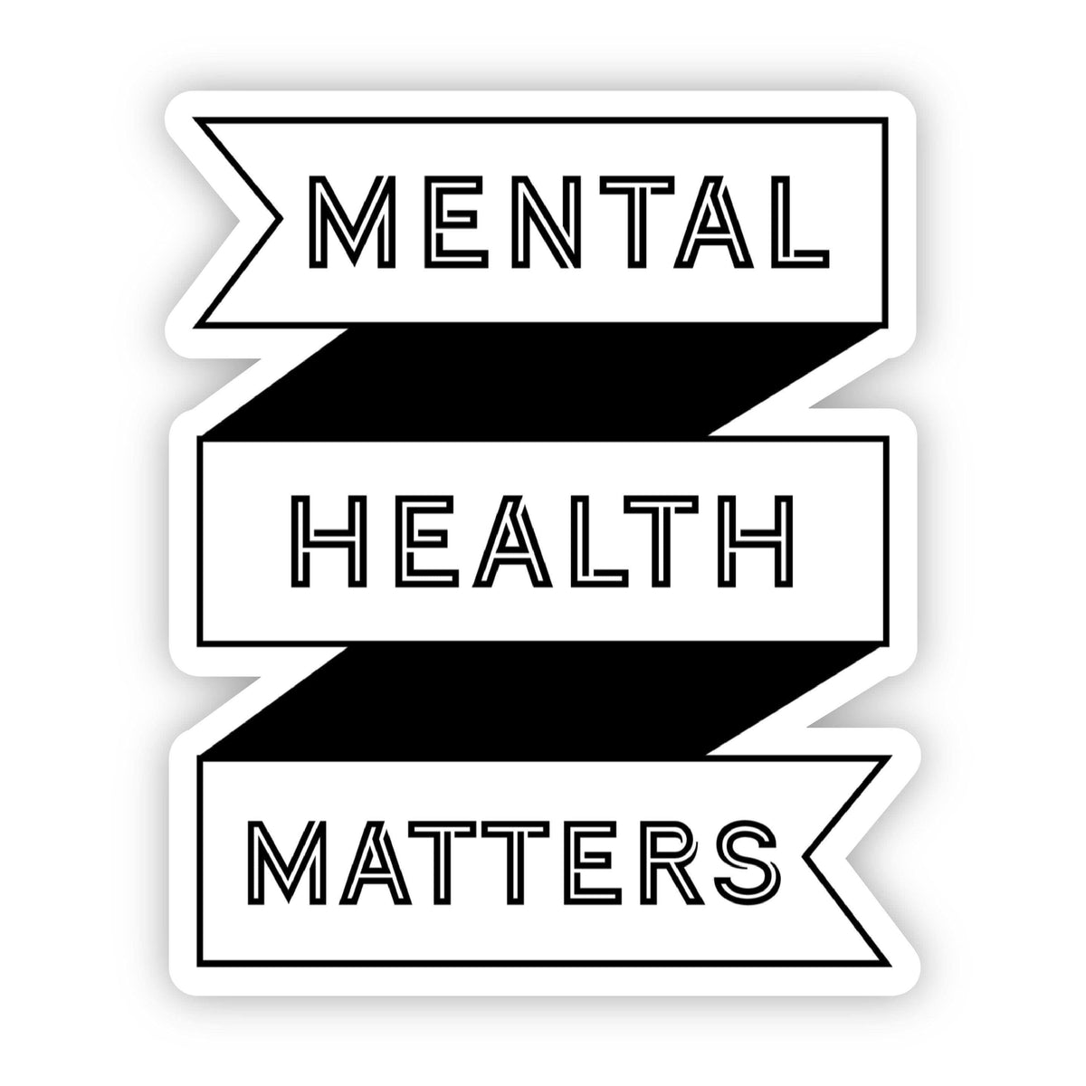 Mental Health Matters Black Banner Sticker – Big Moods