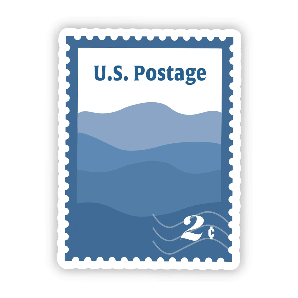 Blue US Postage Stamp Sticker – Big Moods