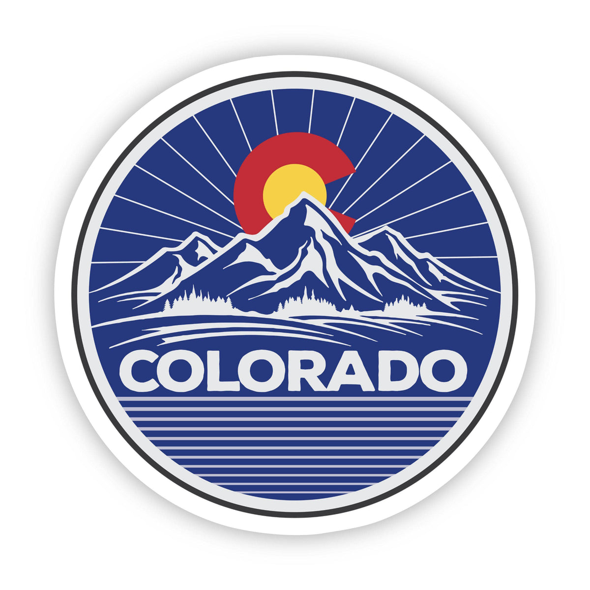 Colorado Mountains Circle Sticker – Big Moods