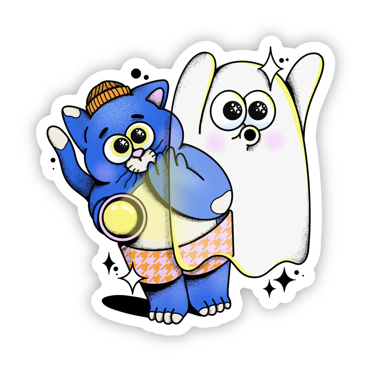 Ghost & Blue Cat Sticker – Big Moods