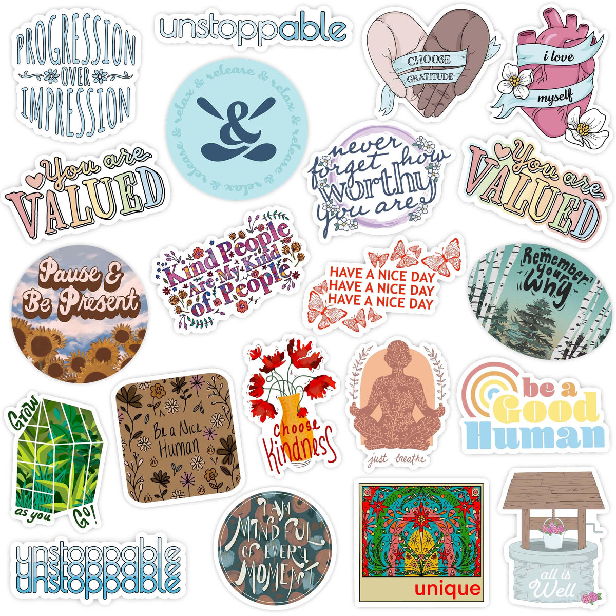 Positivity Stickers 21 Pack – Big Moods