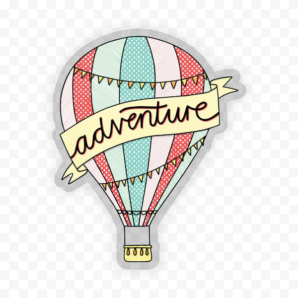 Adventure Hot Air Balloon Clear Sticker – Big Moods