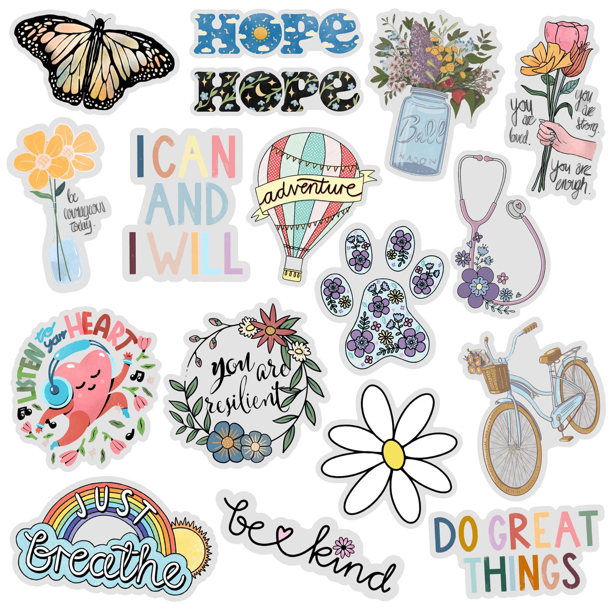 Clear Stickers 17 Pack – Big Moods