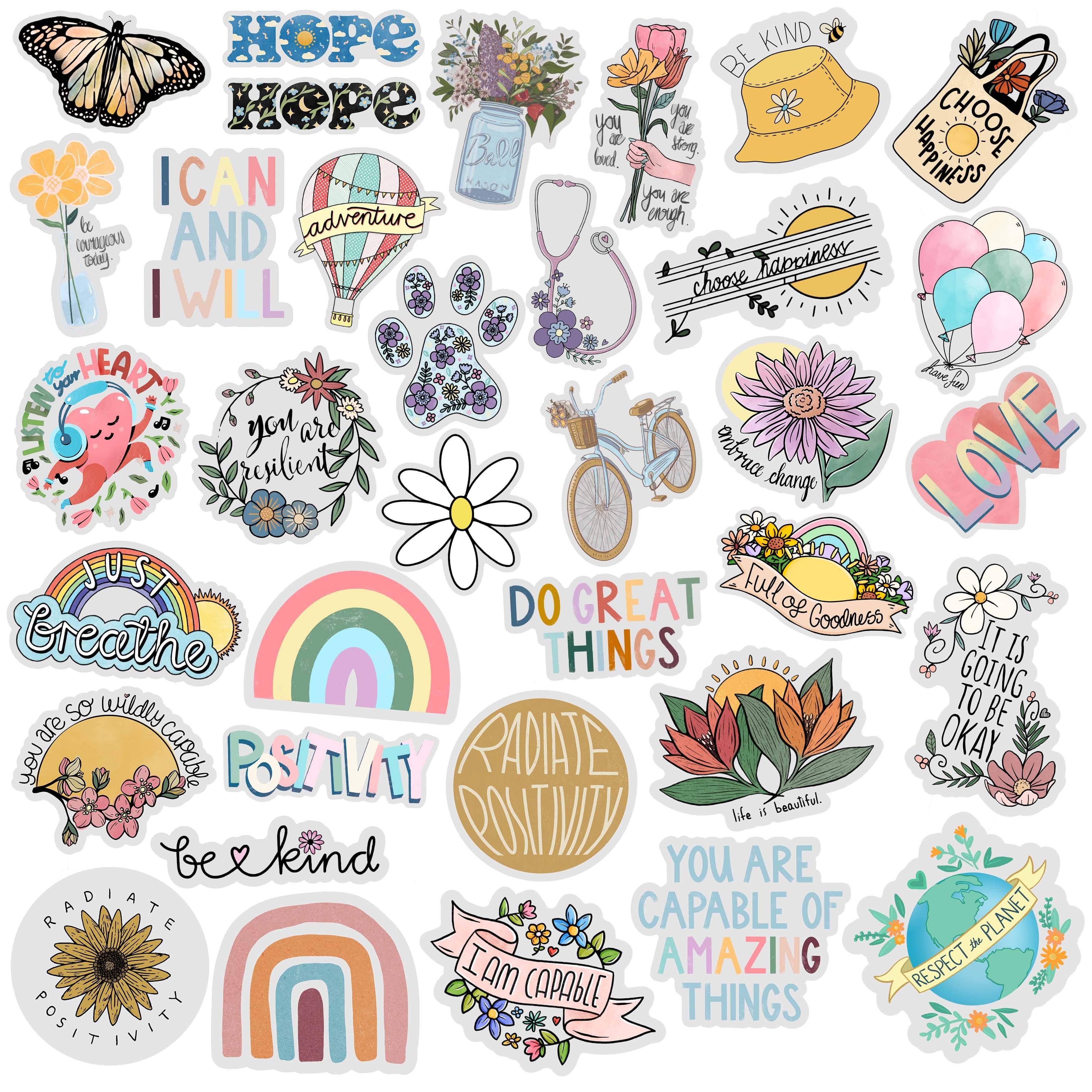 Clear Stickers 35 Pack – Big Moods