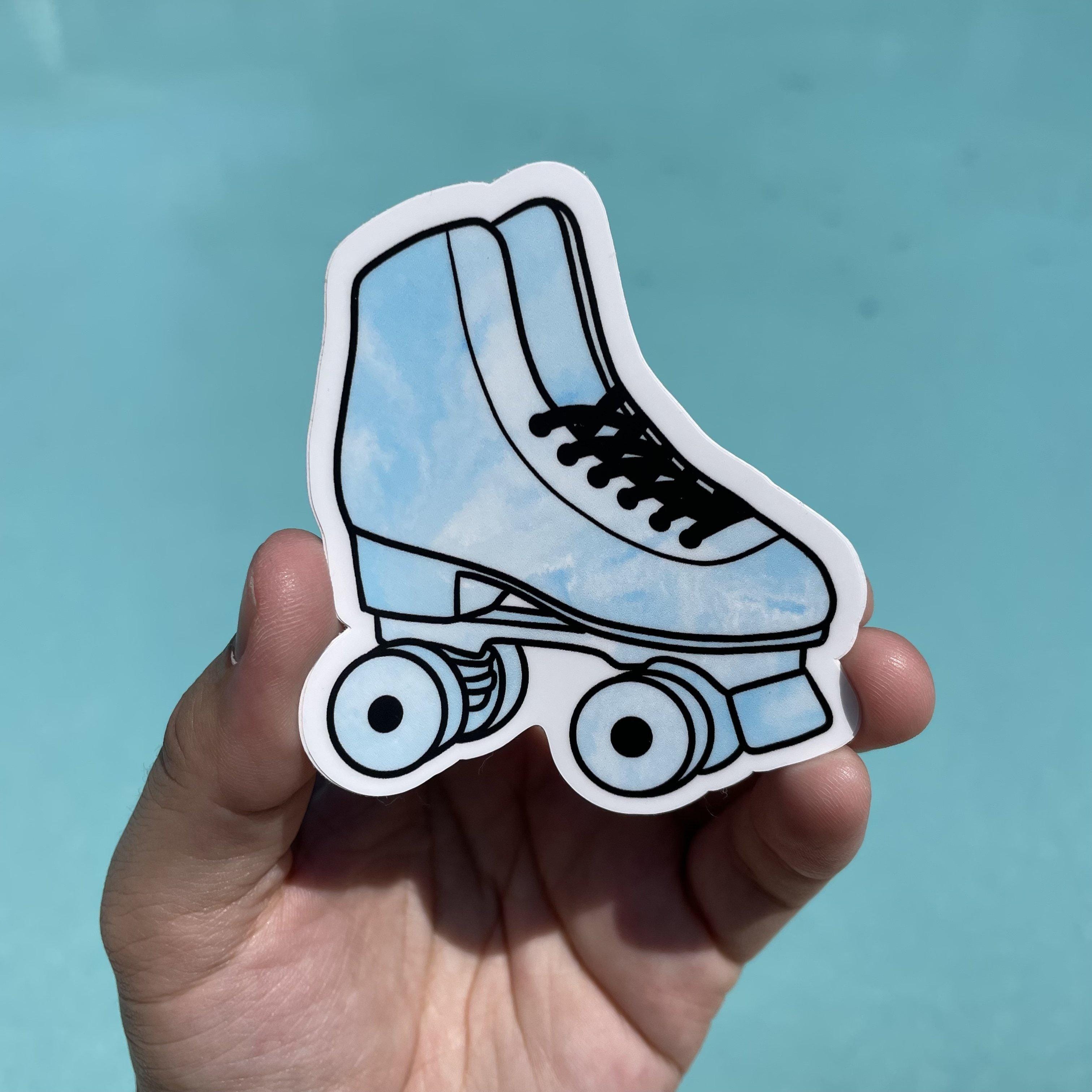 Blue Tie Dye Roller Skate Aesthetic Sticker – Big Moods