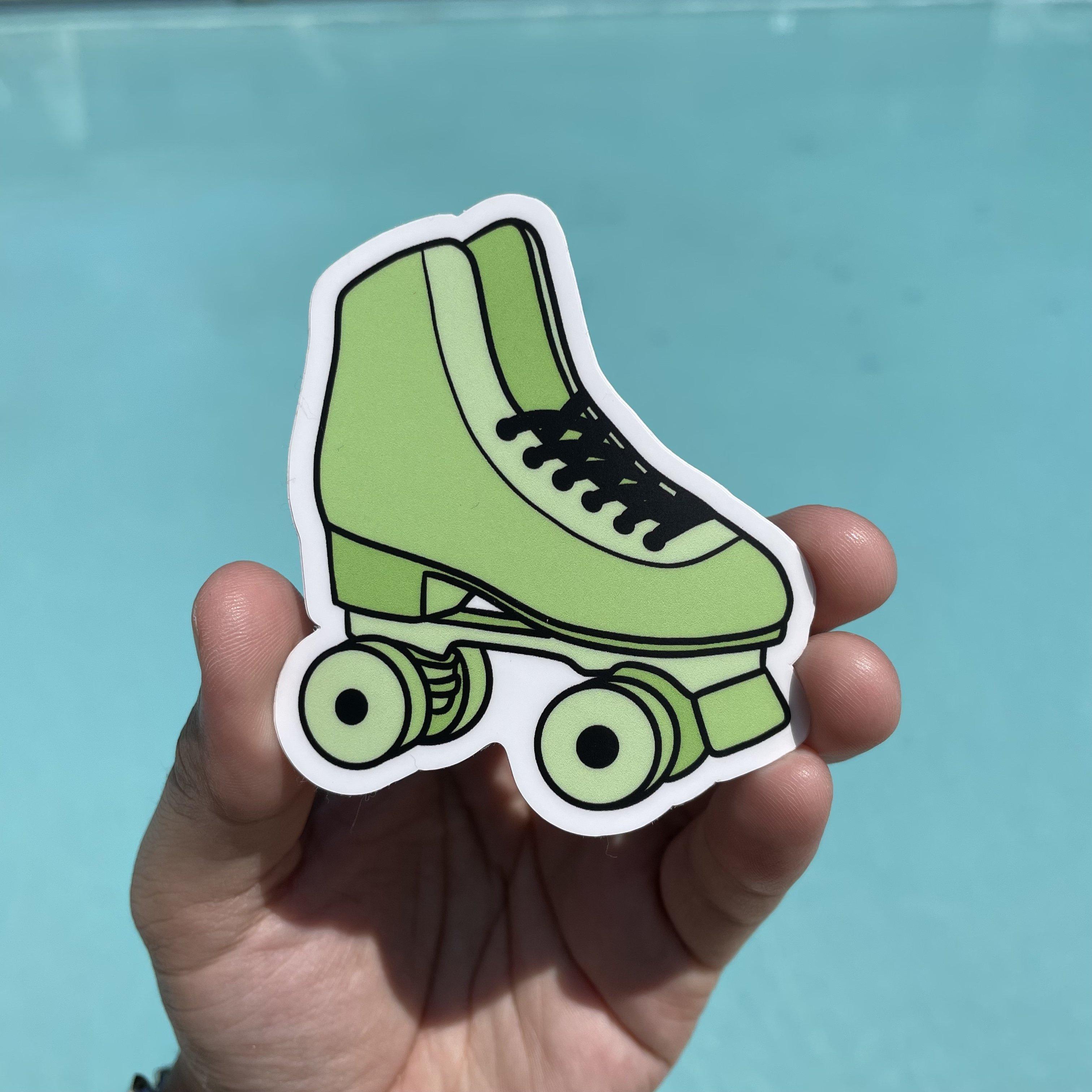 Green Roller Skate Aesthetic Sticker – Big Moods