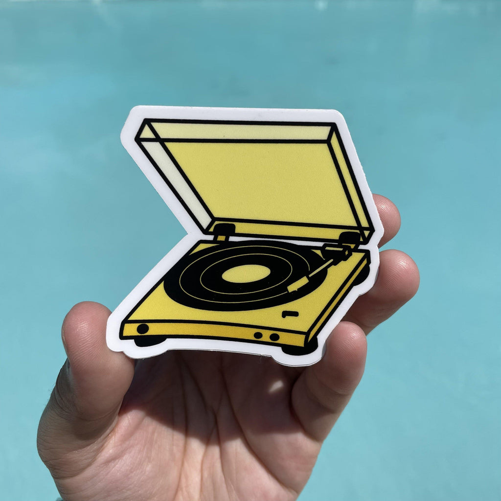 Record Face Sticker Yellow Record Player Aesthetic Sticker – Big Moods