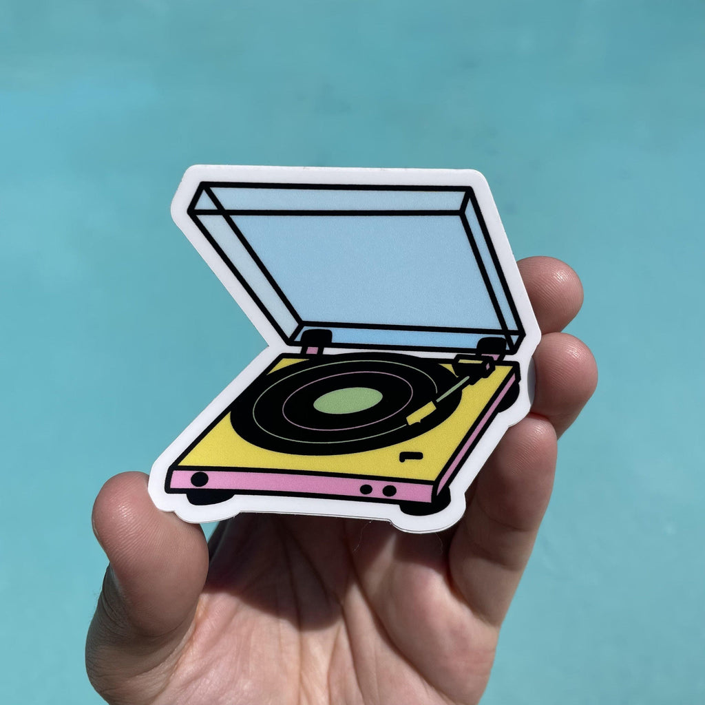 Record Face Sticker Multicolor Record Player Aesthetic Sticker – Big Moods
