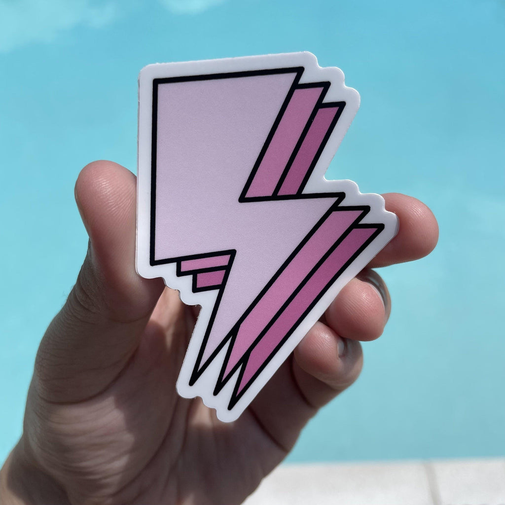 Pink Triple Lightning Bolt Aesthetic Sticker – Big Moods
