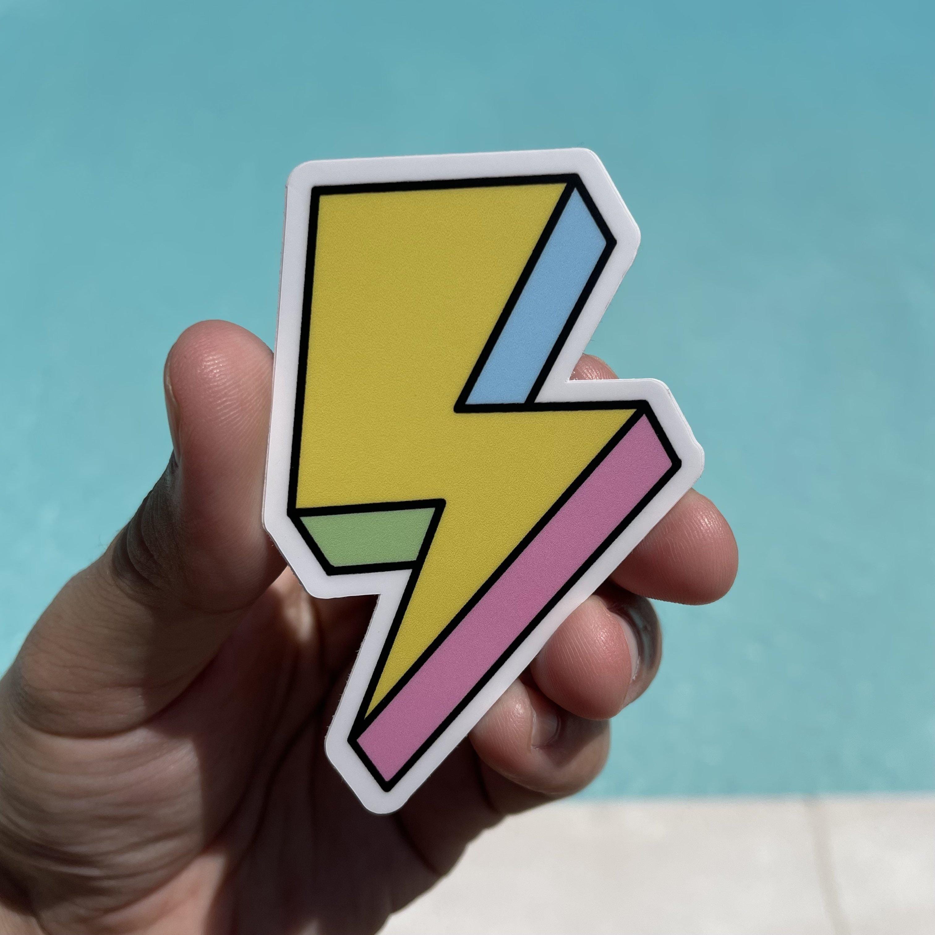 Multicolor Lightning Bolt Aesthetic Sticker – Big Moods