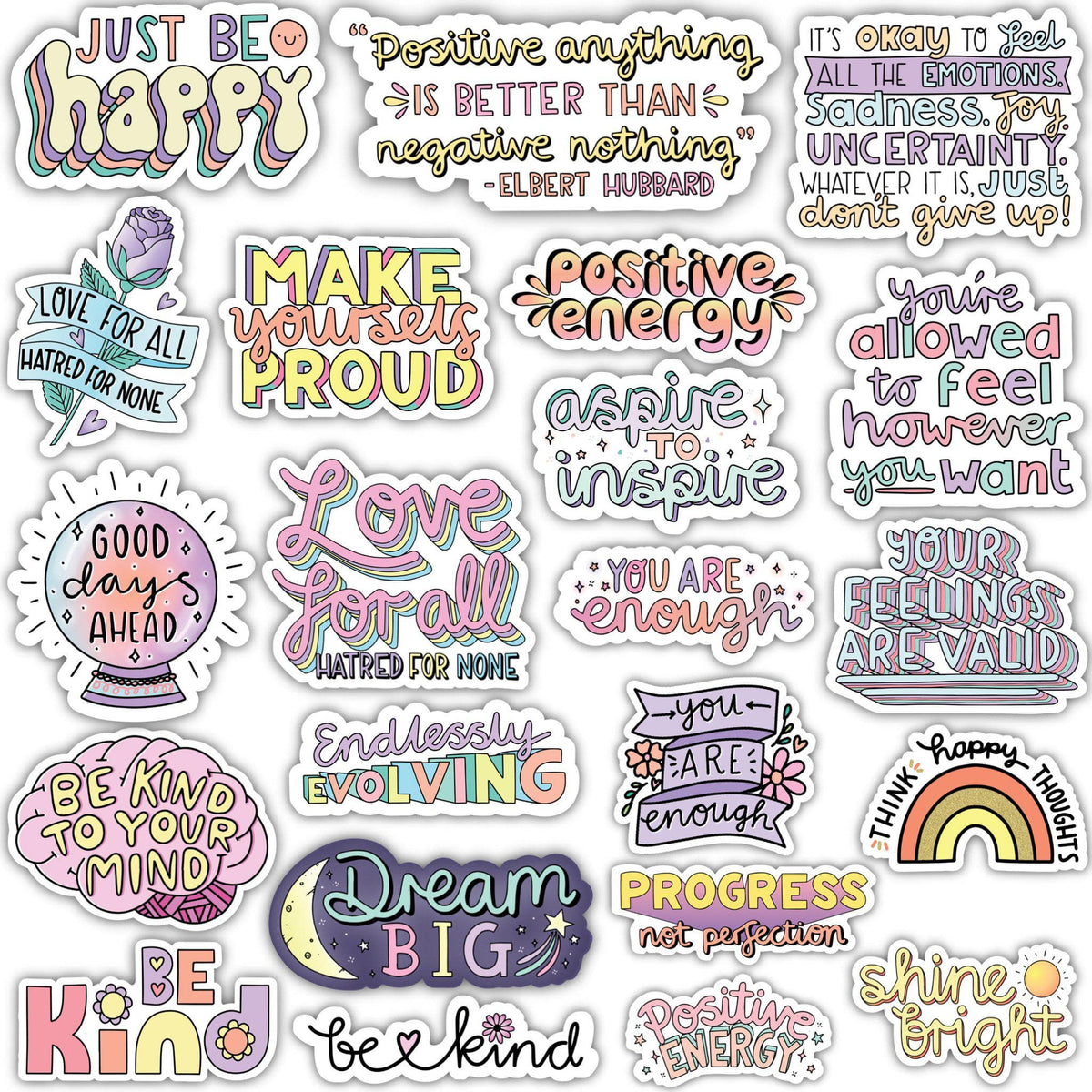 Colorful Positivity Sticker 22 Pack – Big Moods