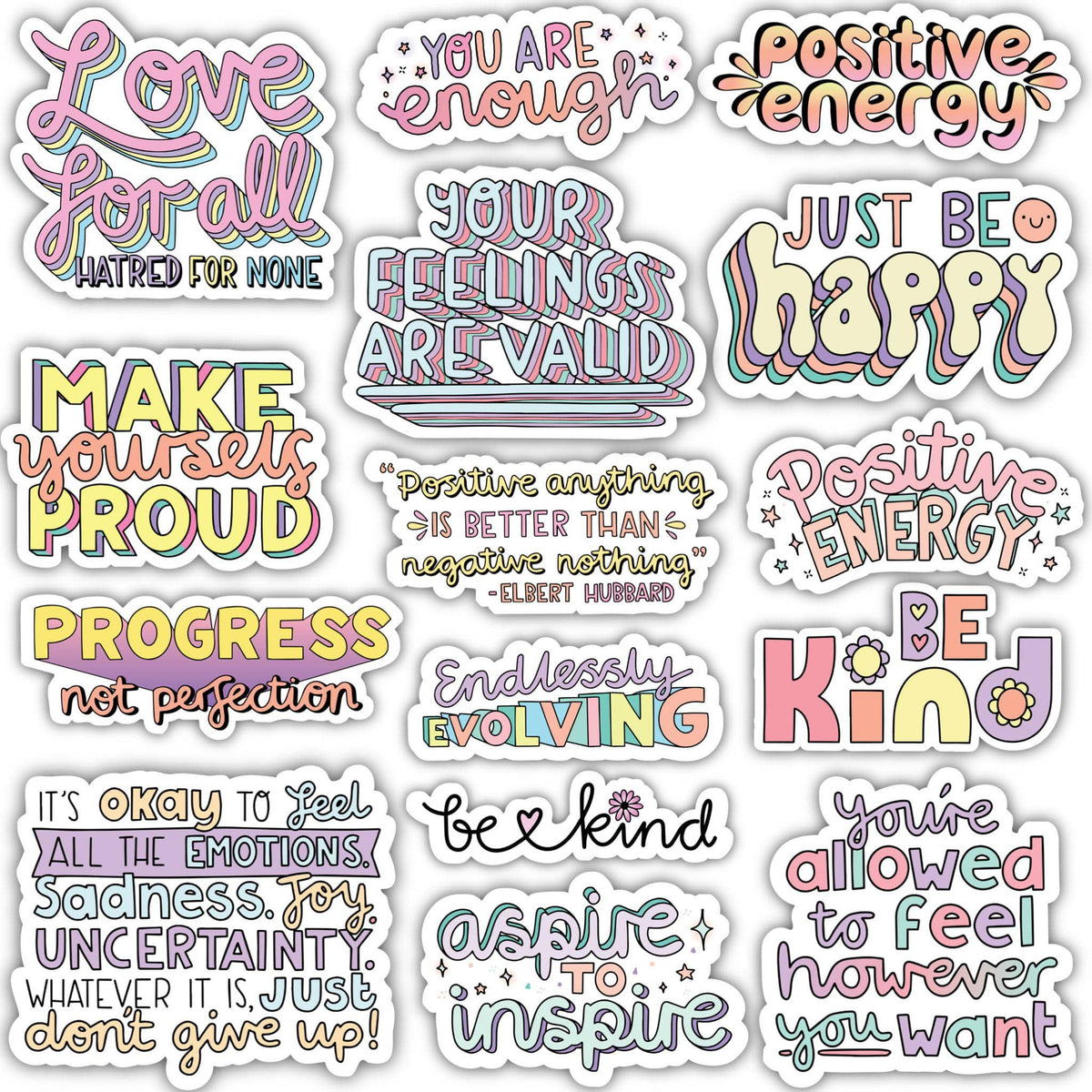 Positivity Phrases Sticker 15 Pack – Big Moods