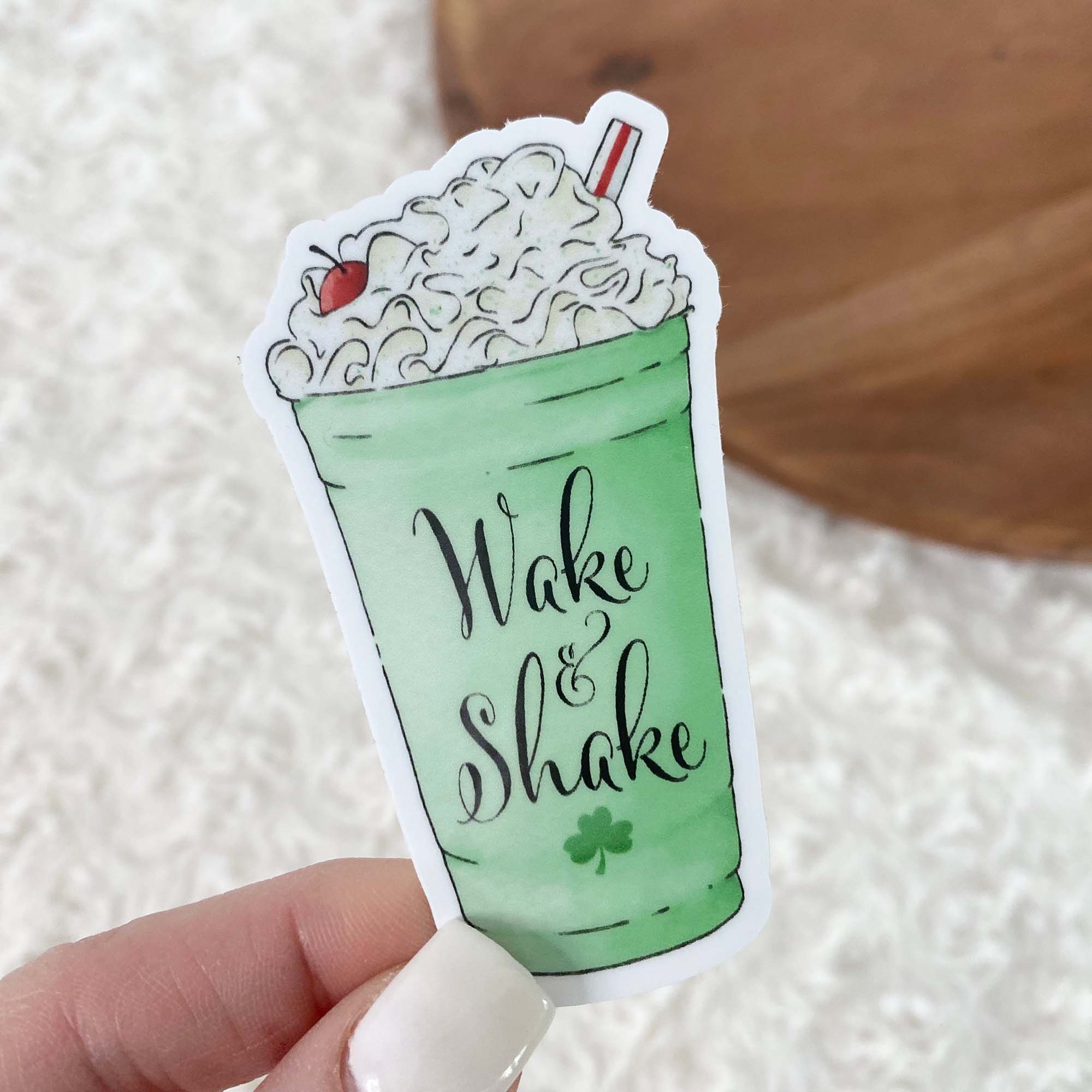 Wake & Shake Shamrock Shake Sticker – Big Moods