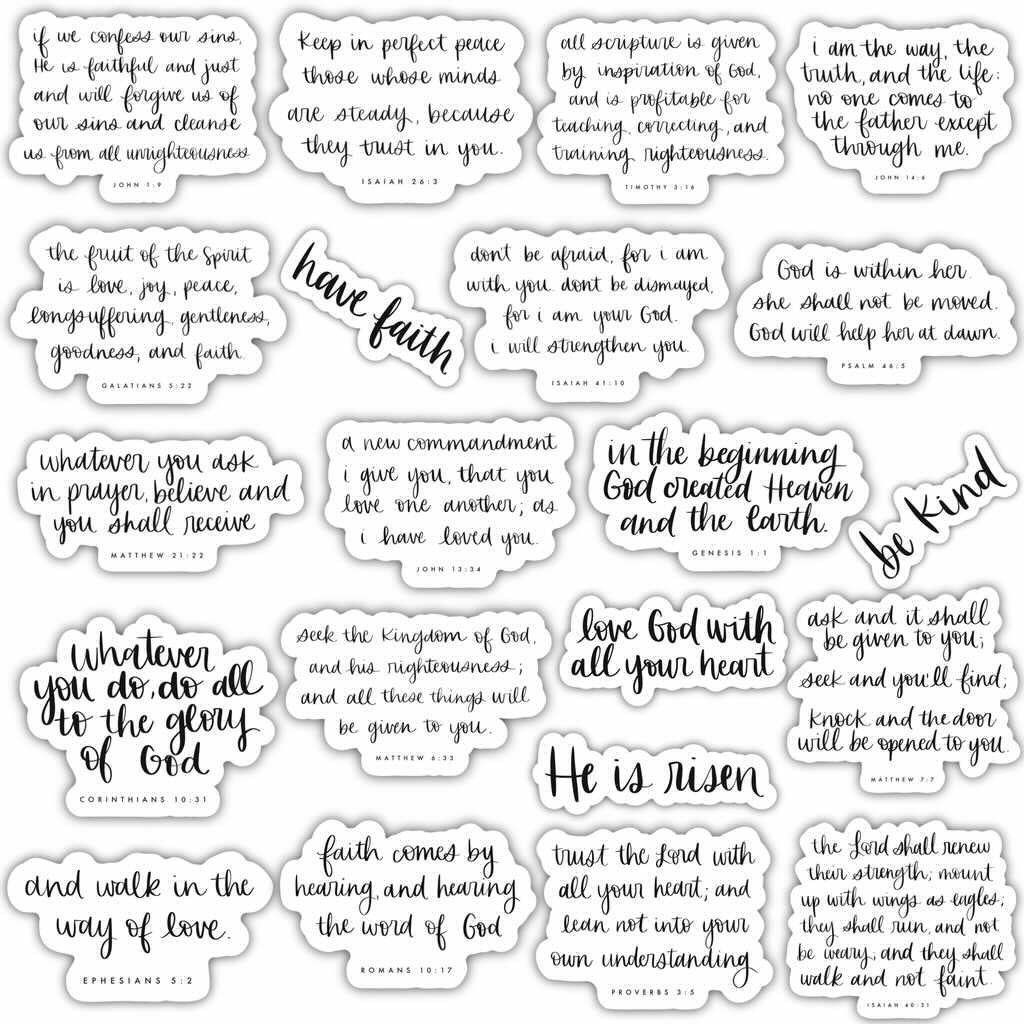 2 Sheets Bible Verse Stickers