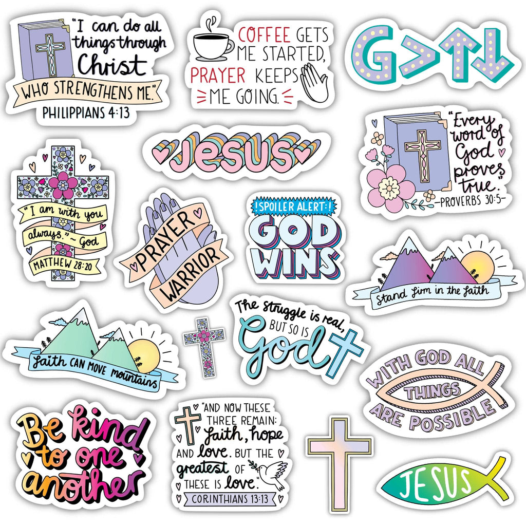 30/50PCS Christian Faith Famous Proverbs Jesus Stickers for