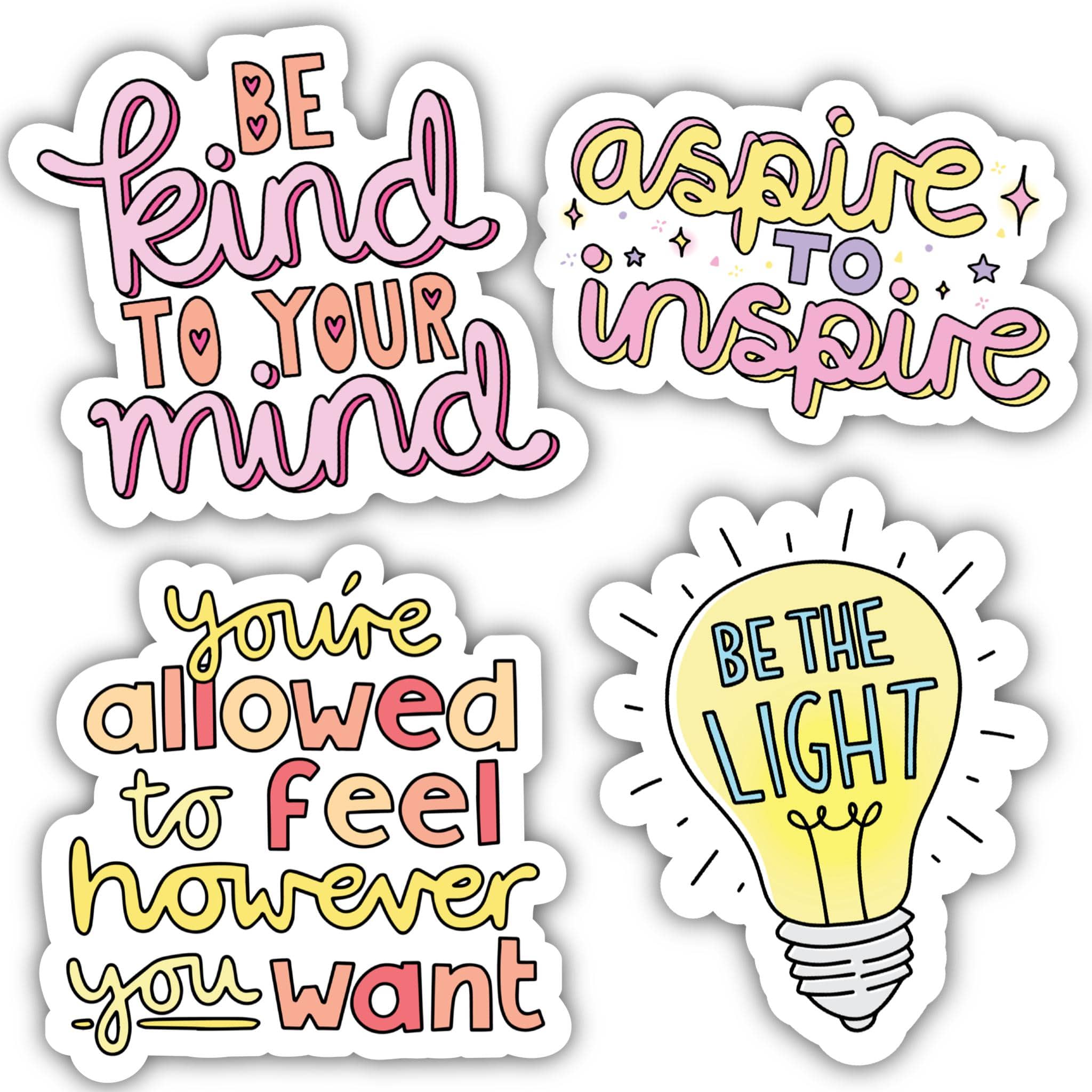 The Rosy Redhead  WATERPROOF STICKERS: Positivity Value Bundle