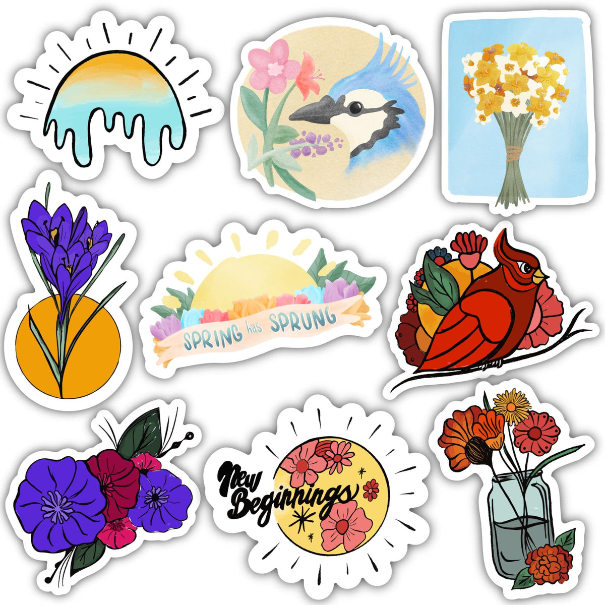 Spring Sticker 9 Pack – Big Moods