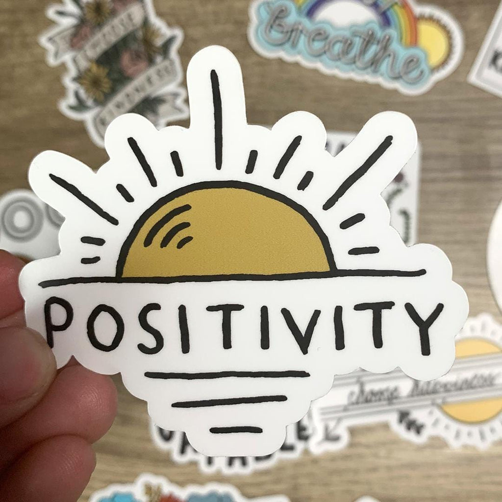 Think Positive Feel Positive Cactus Sticker – Big Moods
