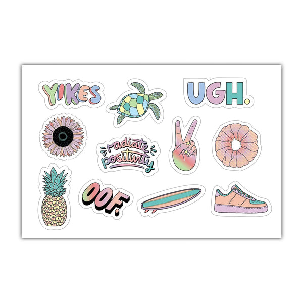 Sheet of Mini Stickers - VSCO Girl Aesthetic - 10 Designs – Big Moods