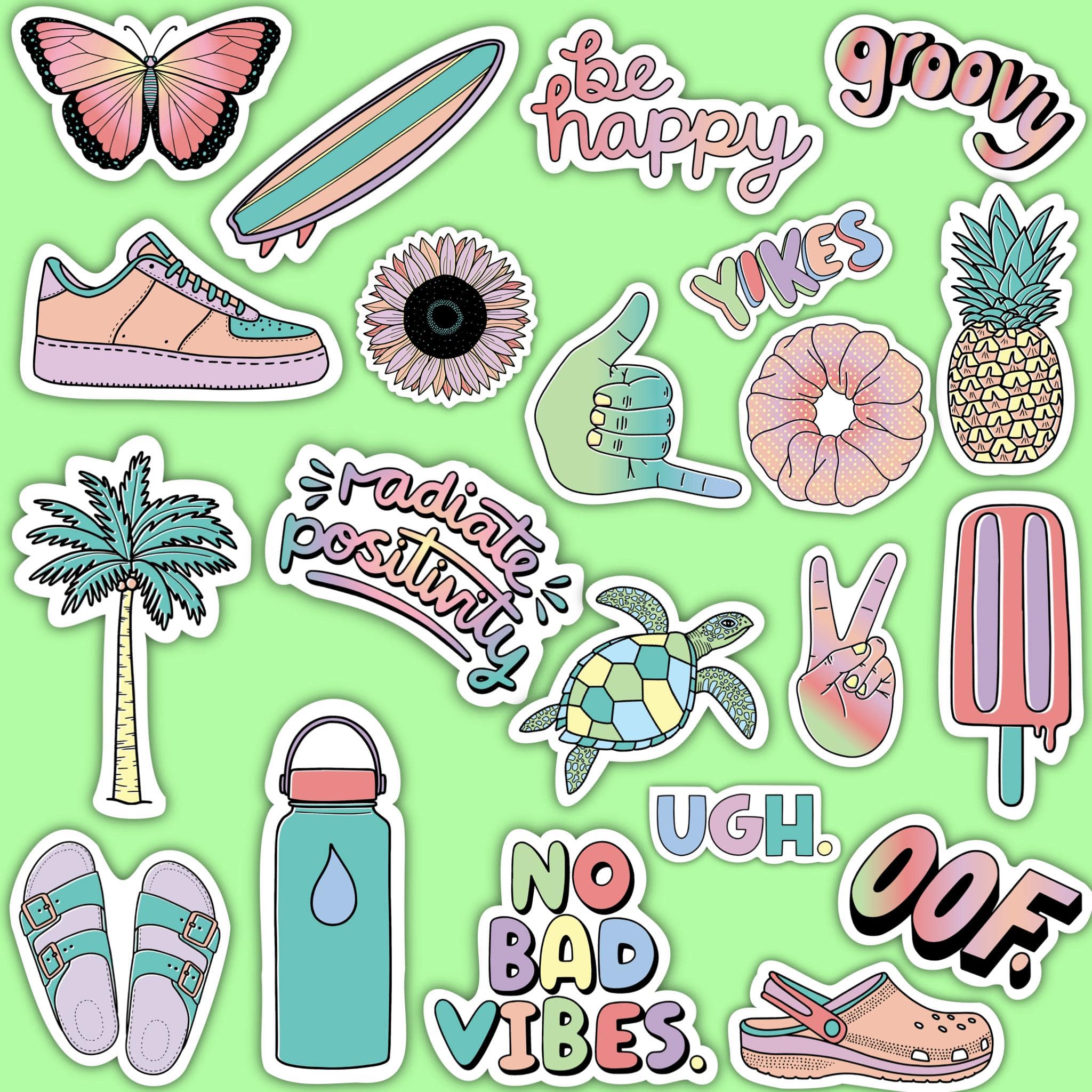 Multiple Color Quality Stickers Multi Color Aesthetic Sticker 21 Pack LARGE 3