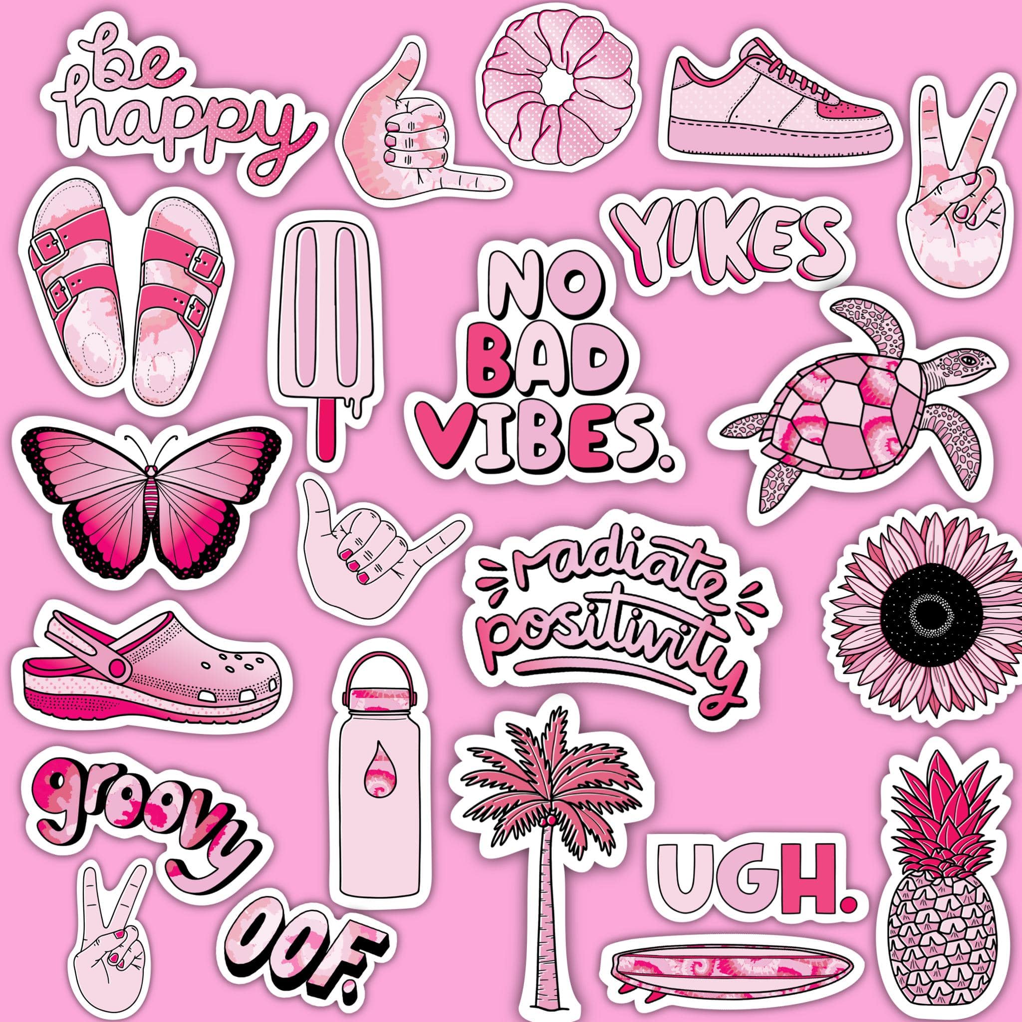 Pink Aesthetic Sticker 23 Pack LARGE 3 x 3